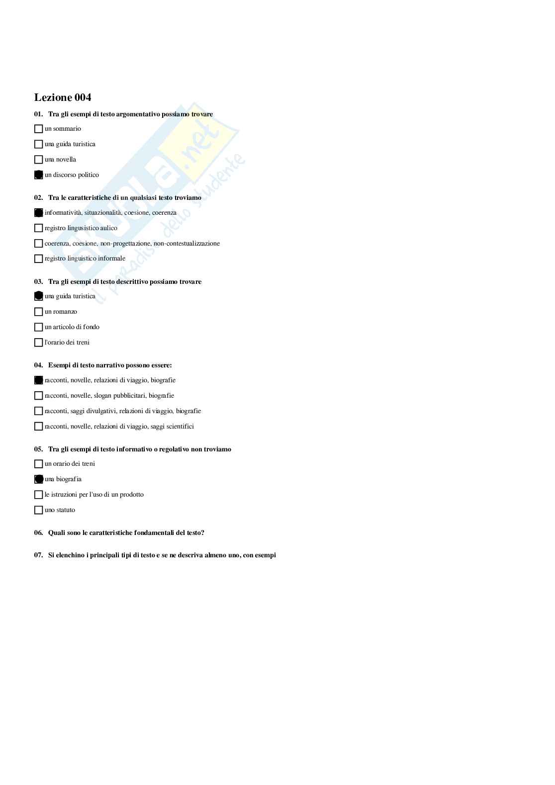 Paniere Laboratorio di scrittura istituzionale e pubblicitaria - Risposte multiple - aggiornato (2026) Pag. 6