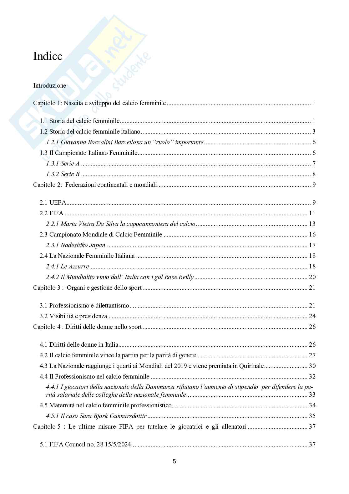 Crescita e lo sviluppo del calcio femminile nella società come fenomeno sociologico Pag. 2