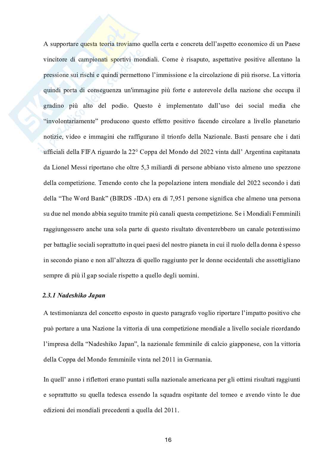 Crescita e lo sviluppo del calcio femminile nella società come fenomeno sociologico Pag. 21