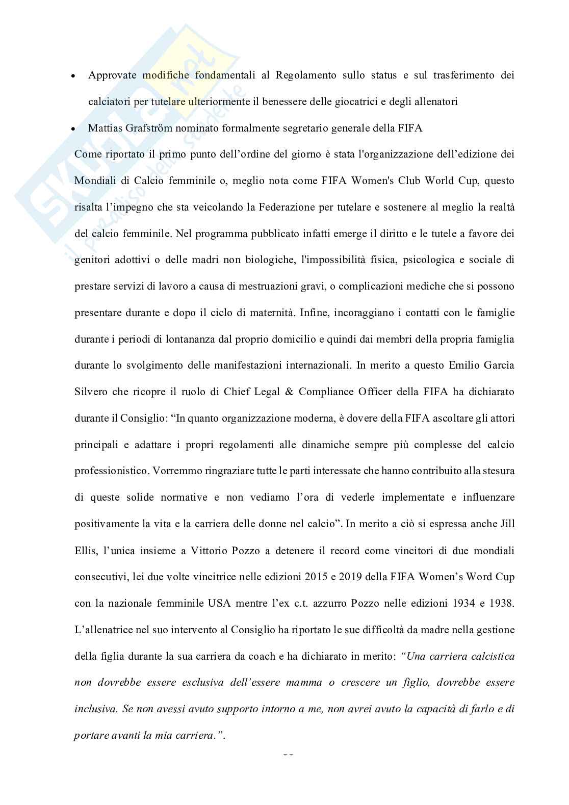 Crescita e lo sviluppo del calcio femminile nella società come fenomeno sociologico Pag. 41