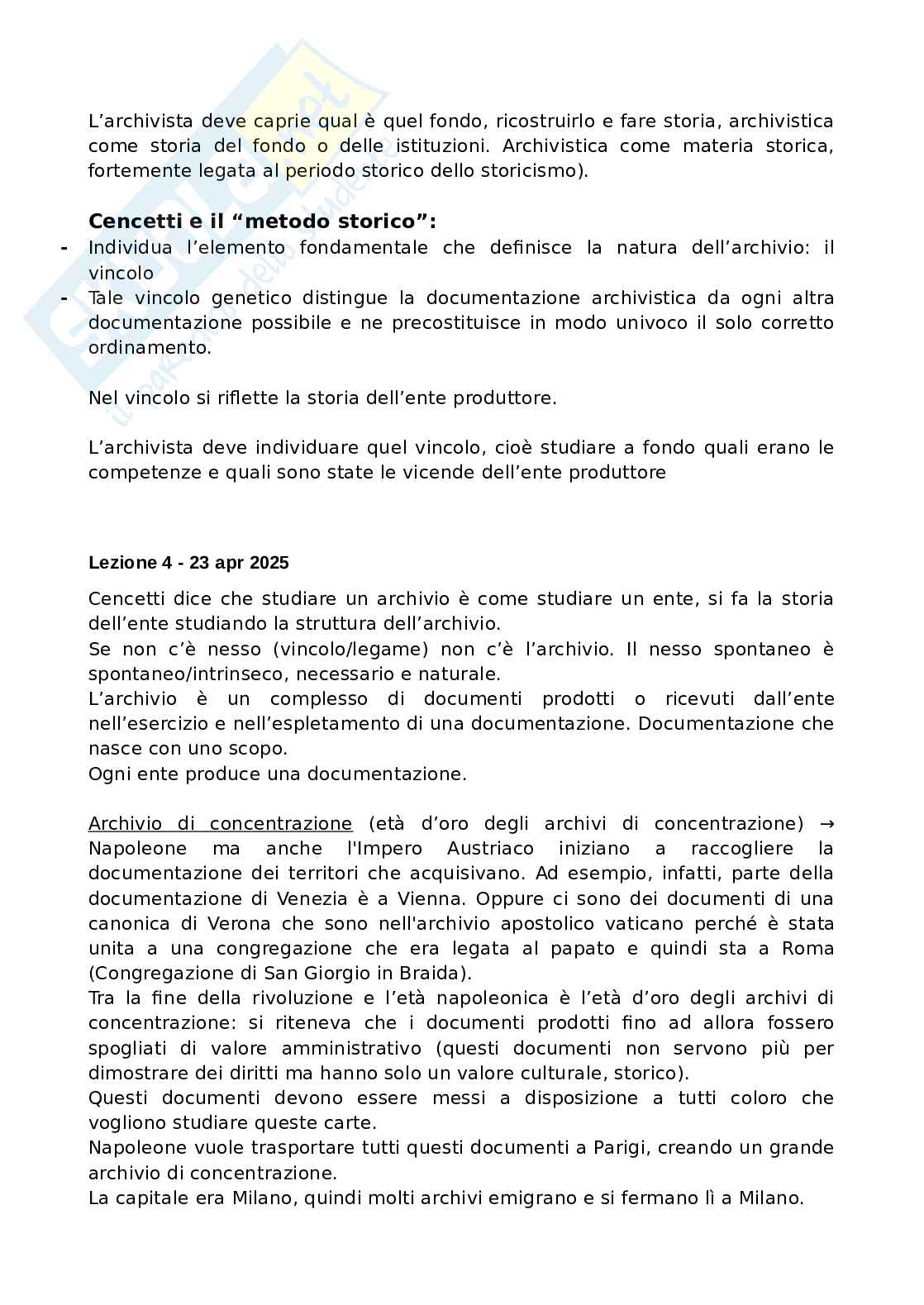Valorizzazione e gestione degli archivi storici Pag. 21