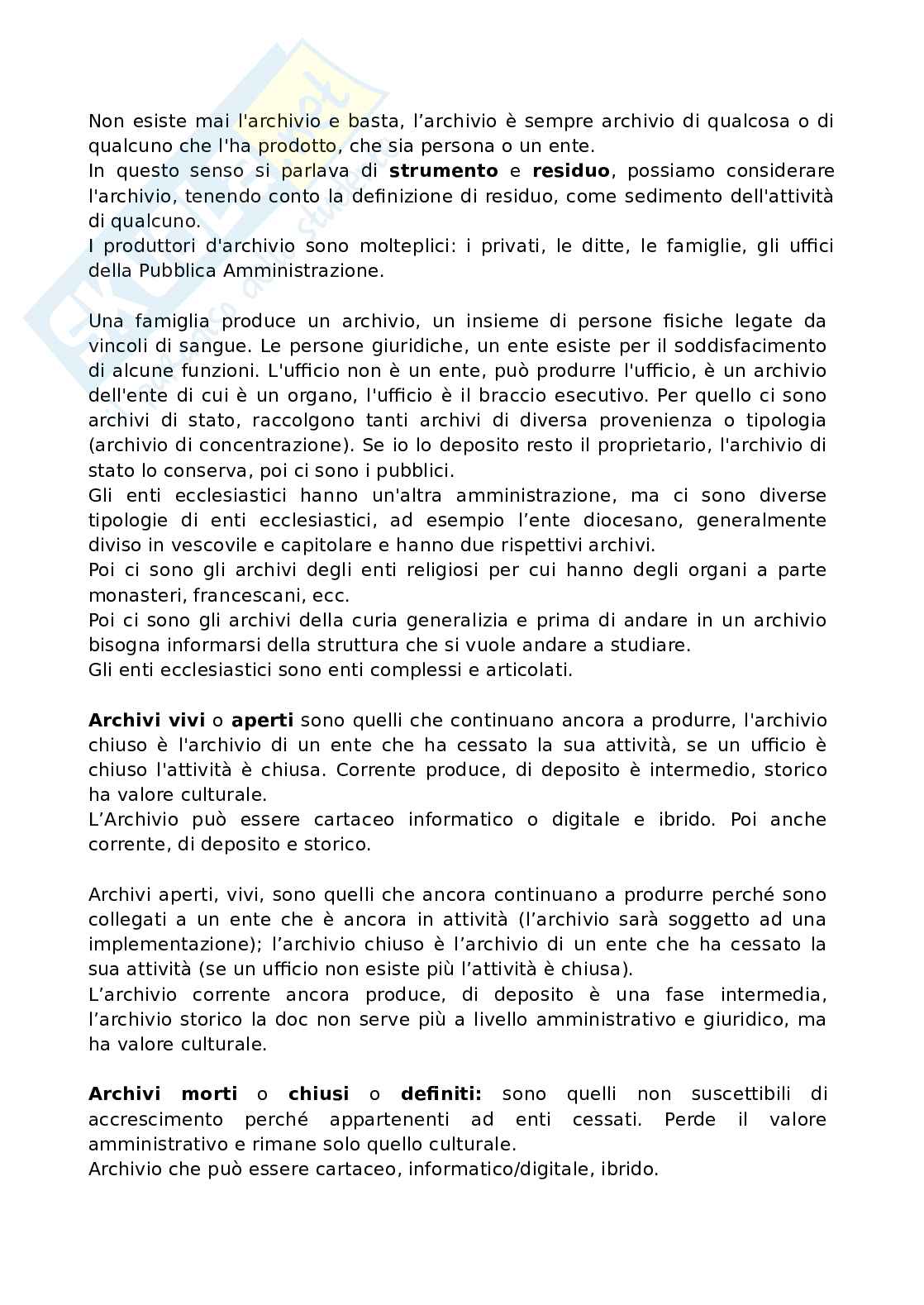 Valorizzazione e gestione degli archivi storici Pag. 6