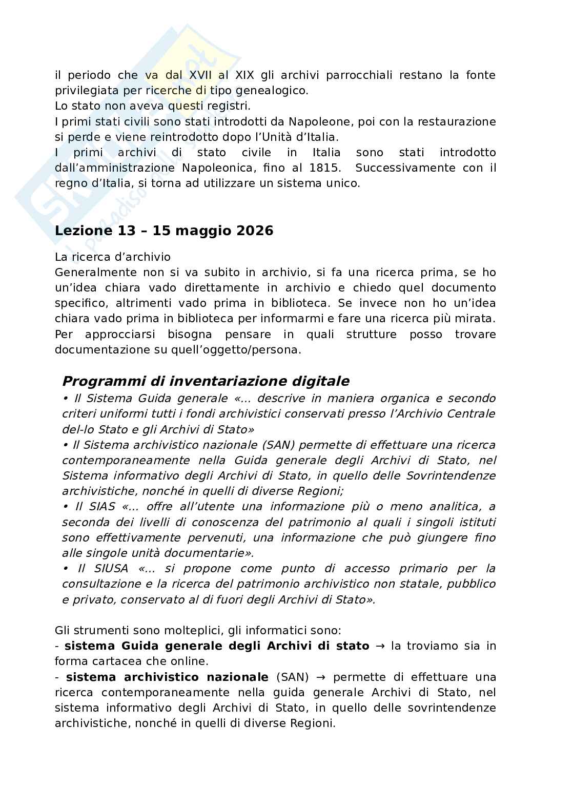 Valorizzazione e gestione degli archivi storici Pag. 91