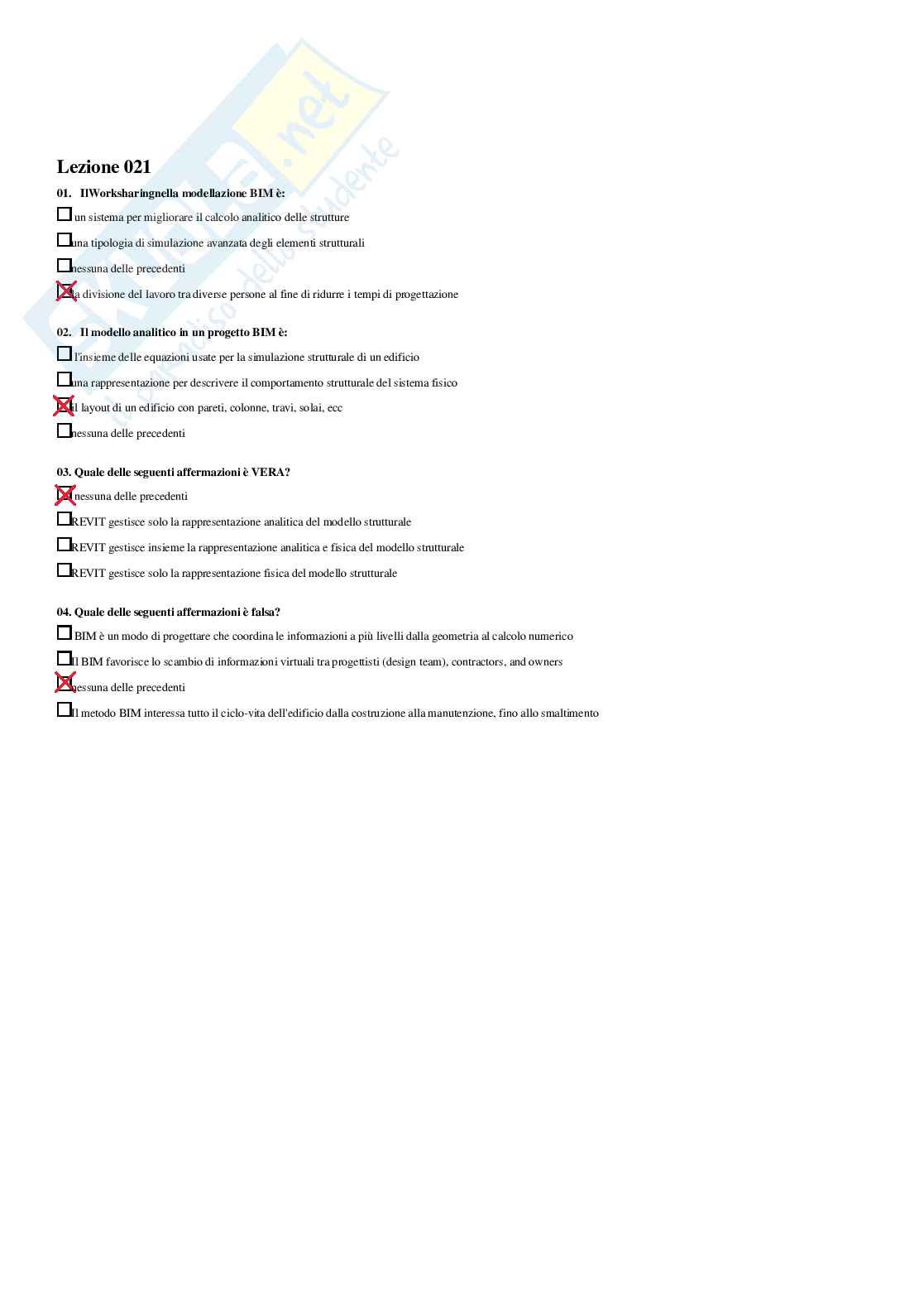 Informatica Grafica e BIM – Preparazione esame – Paniere completo risposte chiuse (150) – A.A. 2025/2026 Pag. 21