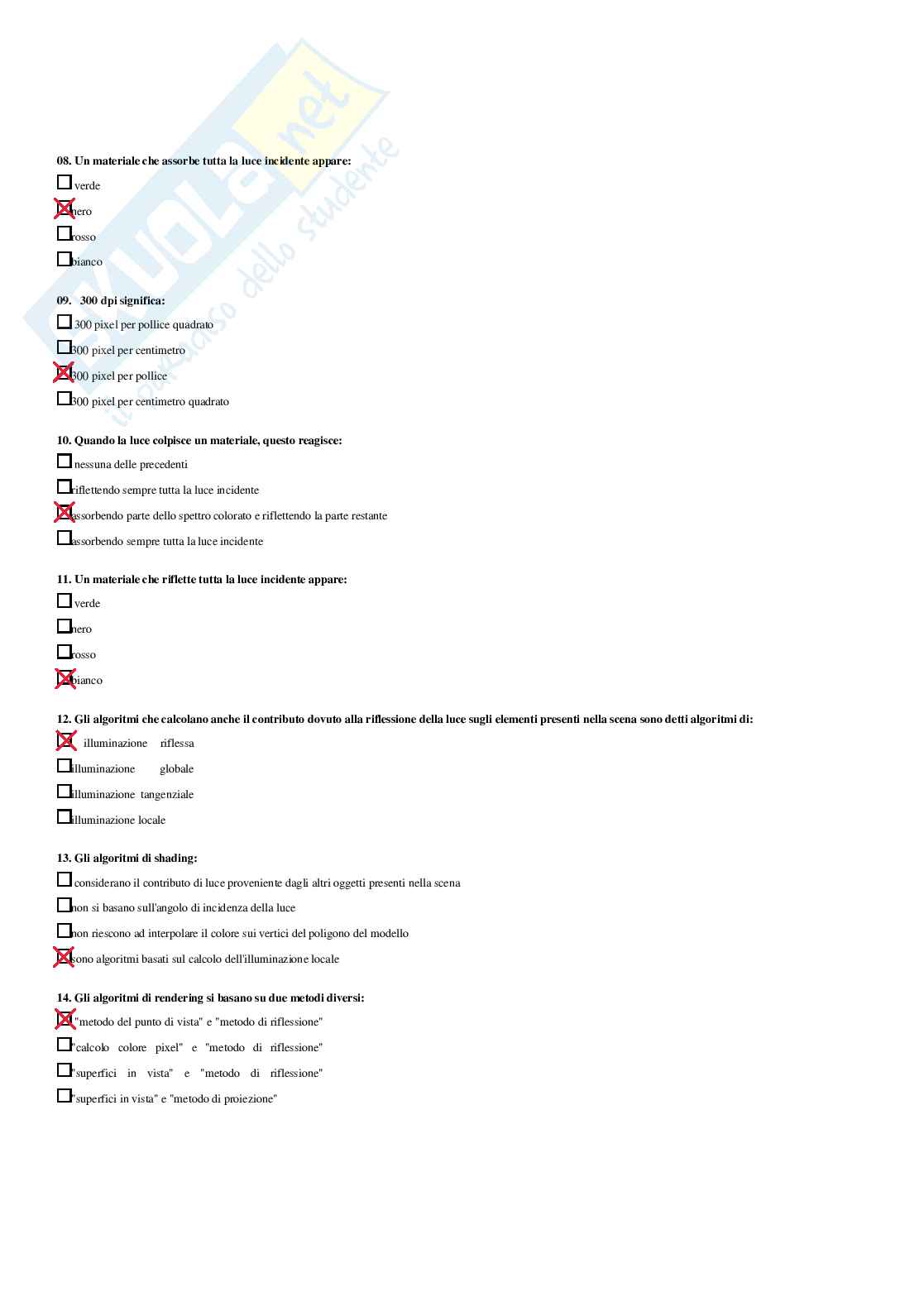 Informatica Grafica e BIM – Preparazione esame – Paniere completo risposte chiuse (150) – A.A. 2025/2026 Pag. 31