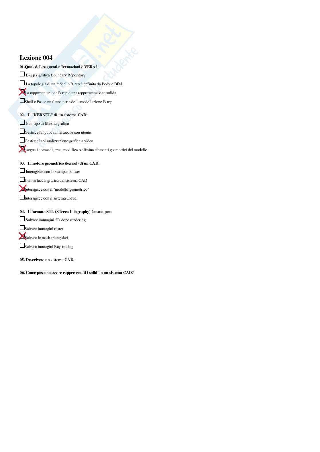 Informatica Grafica e BIM – Preparazione esame – Paniere completo risposte chiuse (150) – A.A. 2025/2026 Pag. 6