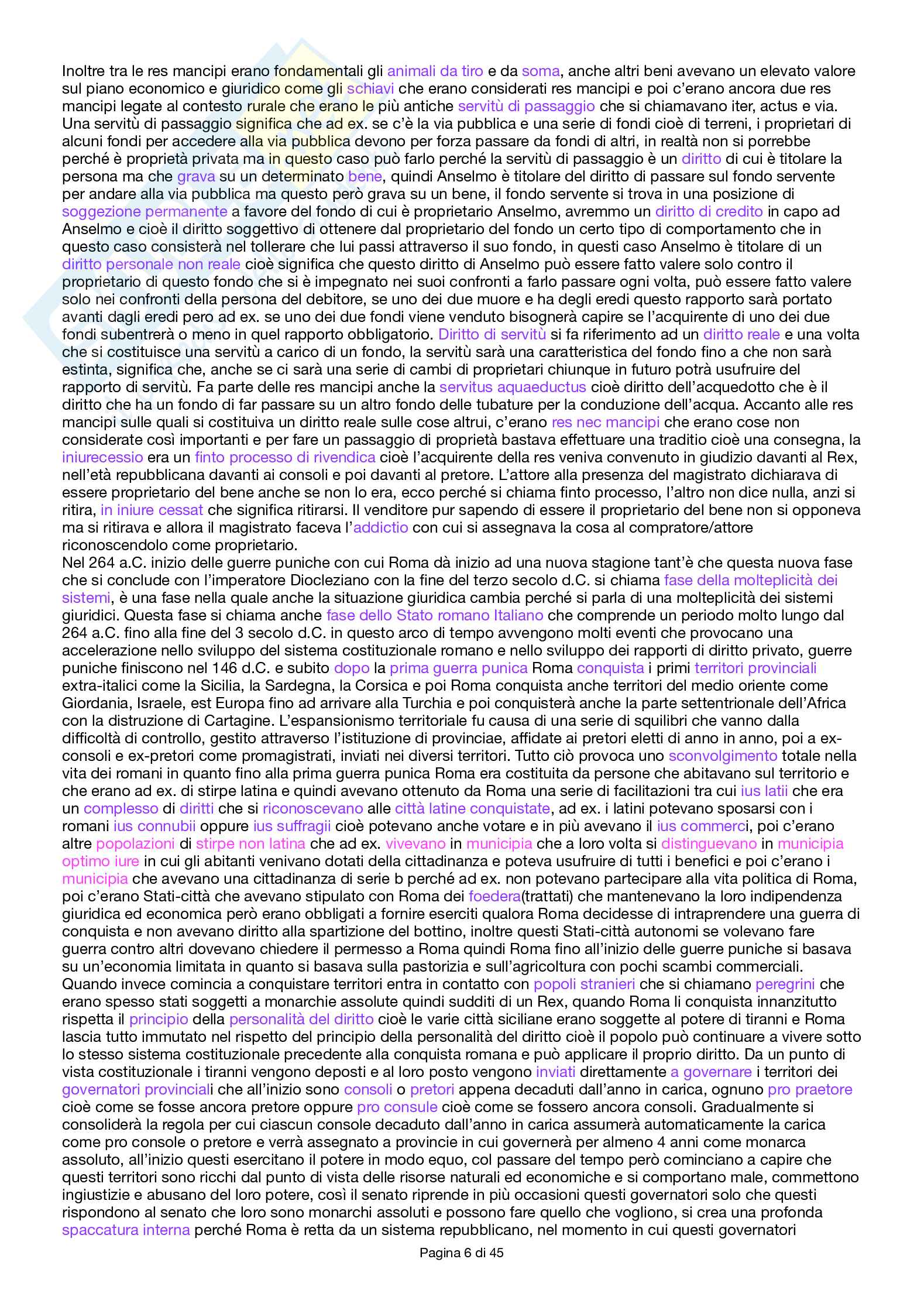 Riassunto esame Istituzioni di Diritto romano , Prof. Scotti Francesca Silvia, libro consigliato Il diritto nell'esperienza di Roma antica, Giunti, Lamberti, Lambrini, Maganzani, Masi Doria, Piro Pag. 6