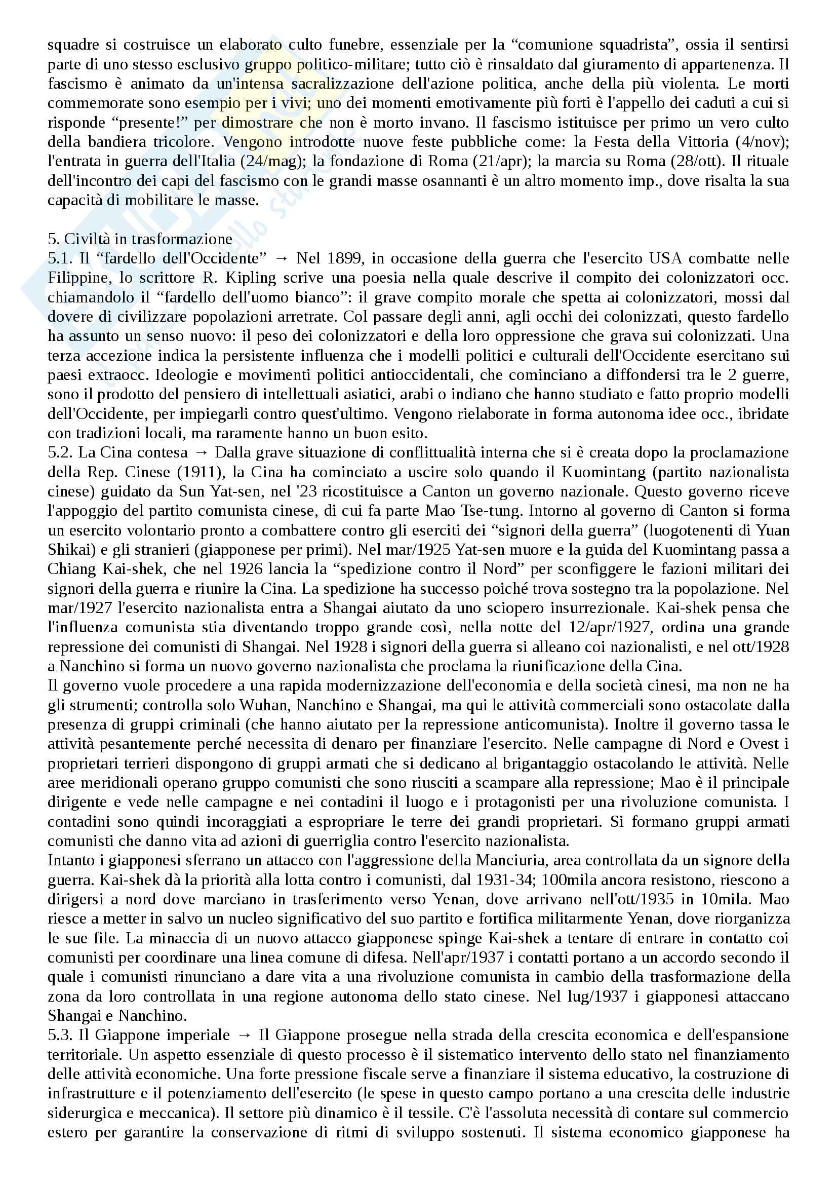Storia Contemporanea: Dalla Grande Guerra A Oggi
