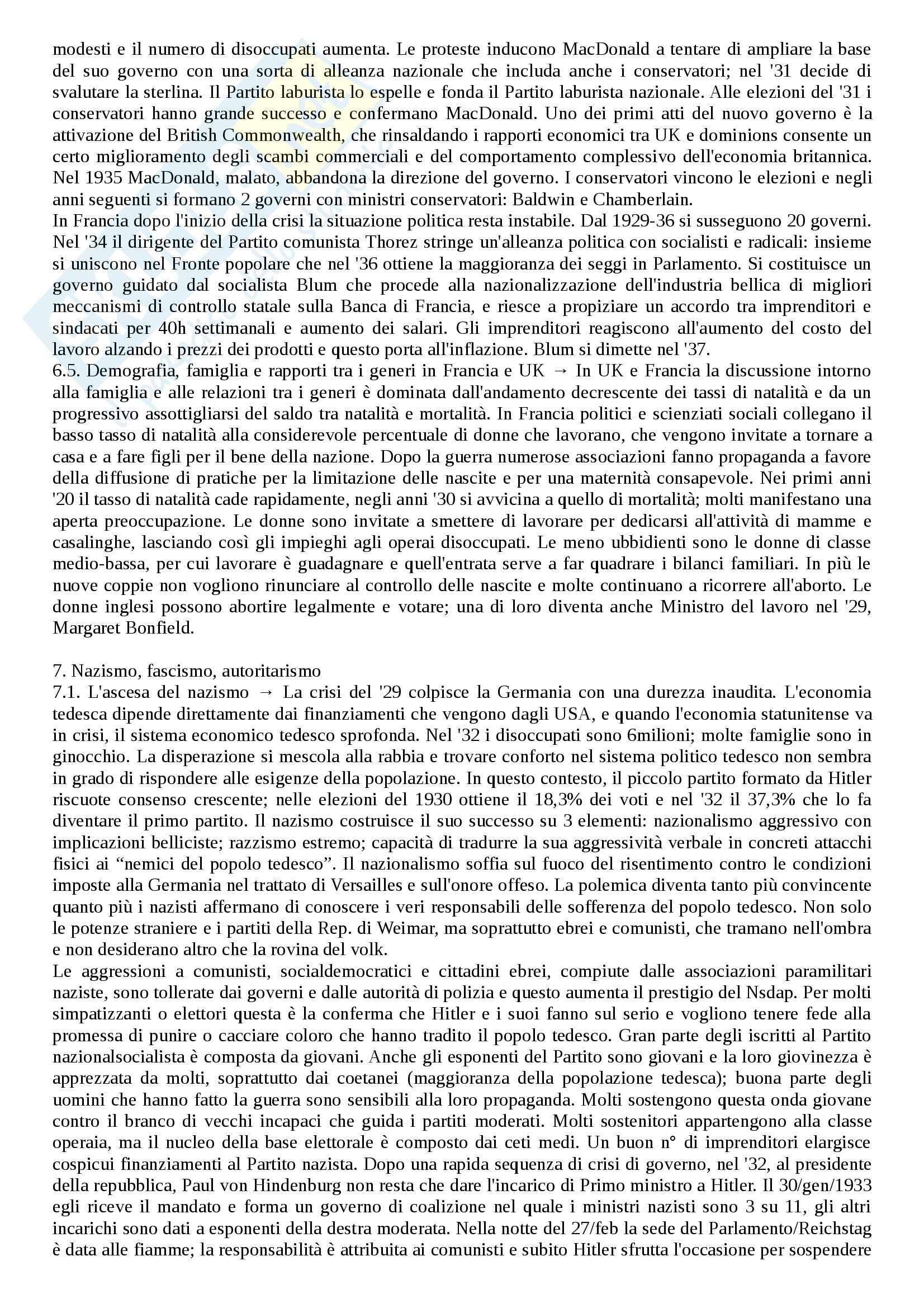 Storia Contemporanea: Dalla Grande Guerra A Oggi