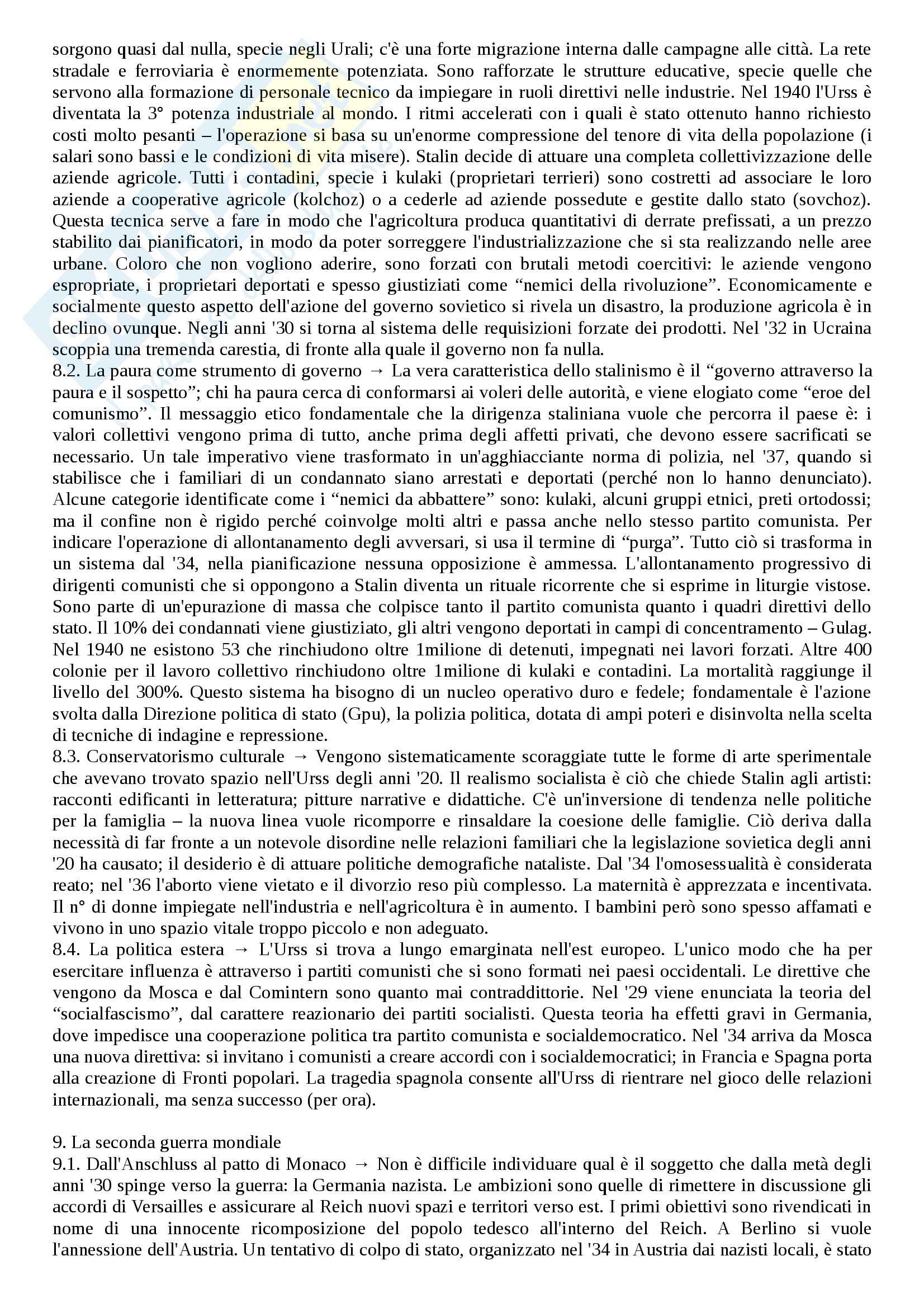 Storia Contemporanea: Dalla Grande Guerra A Oggi