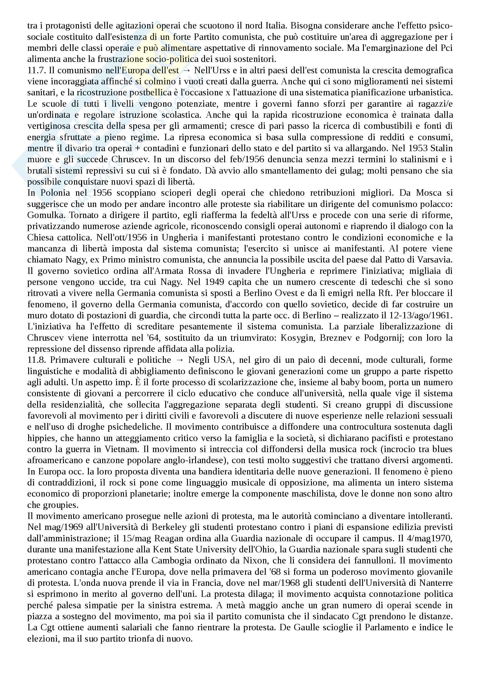 Storia Contemporanea: Dalla Grande Guerra A Oggi