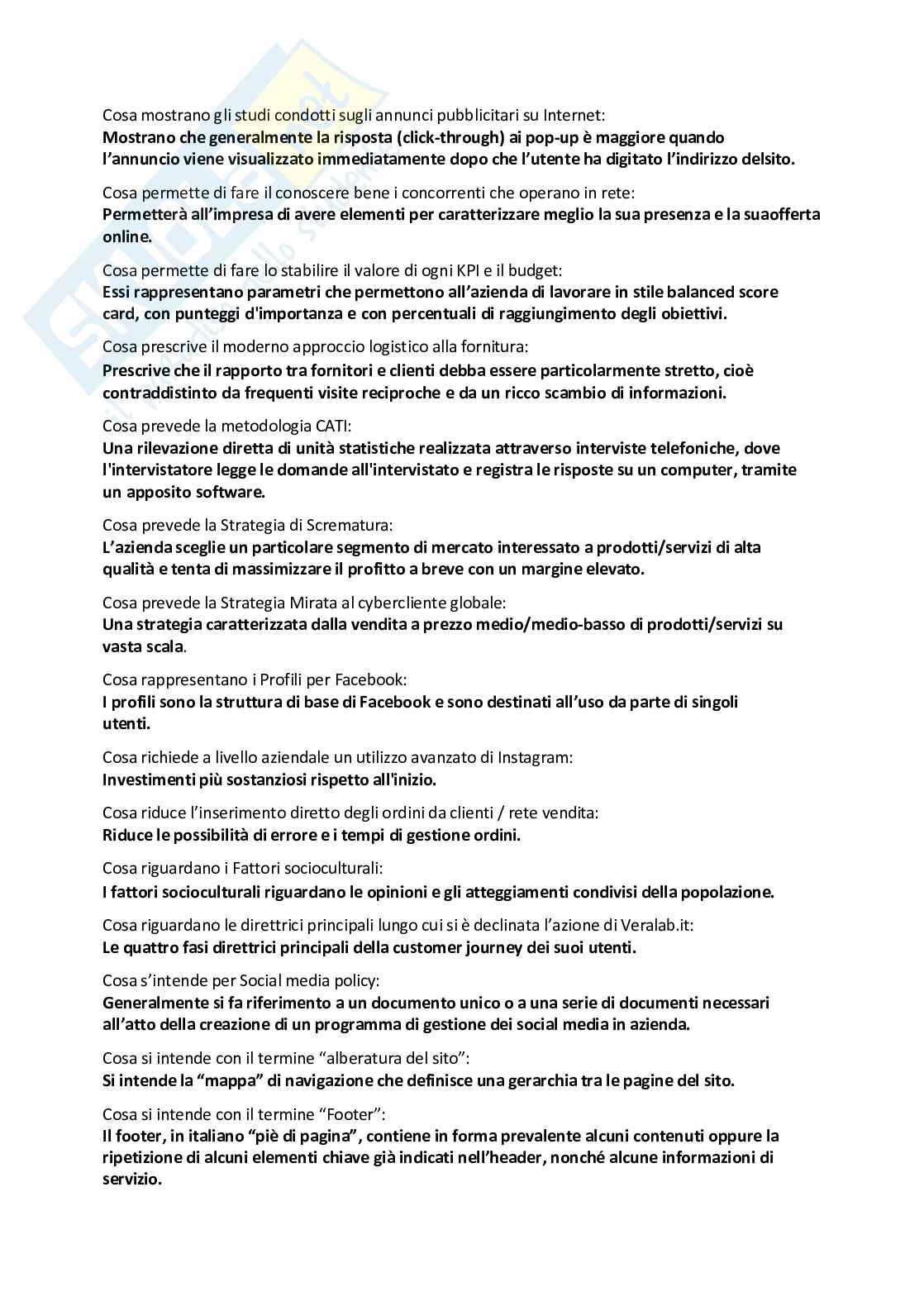 Paniere in ordine alfabetico di Marketing digitale e commercio elettronico Pag. 16