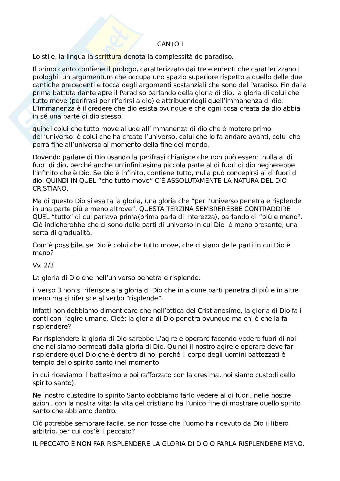 Canto 1 Divina Commedia Pag. 1