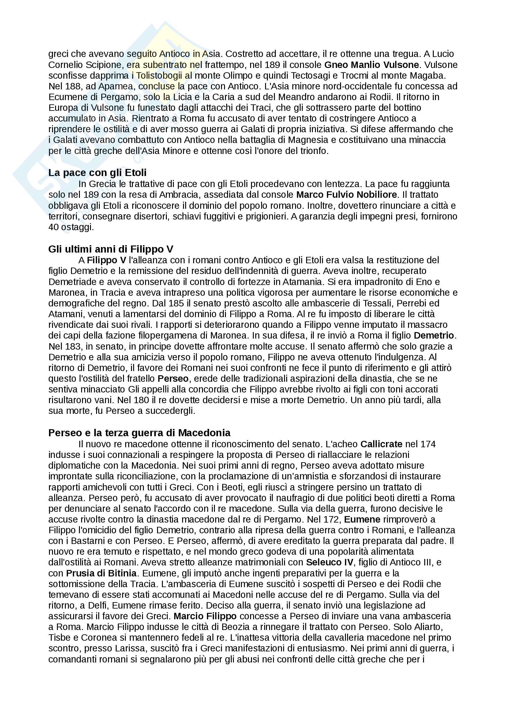 Riassunti esame Storia romana I, prof. Thornton, libro consigliato Storia di Roma dalle origini alla tarda antichità, Arcuri, Caliri, Giuffrida, Lewin, Marino, Mastrocinque, Mecella, Molè, Motta, Pinzone, Roberto, Sassu, Thornton Pag. 21