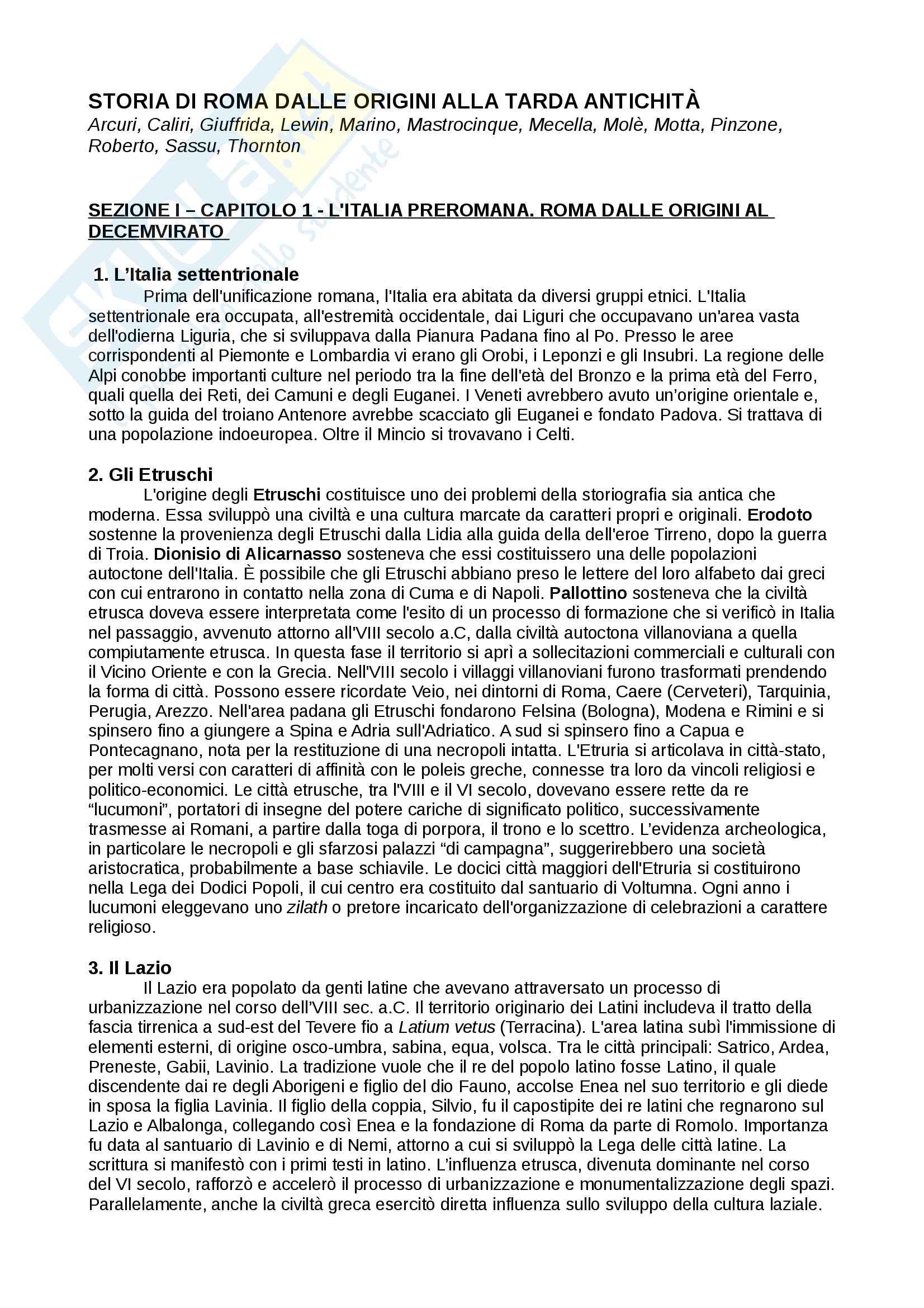 Storia Di Roma Riassunto Breve