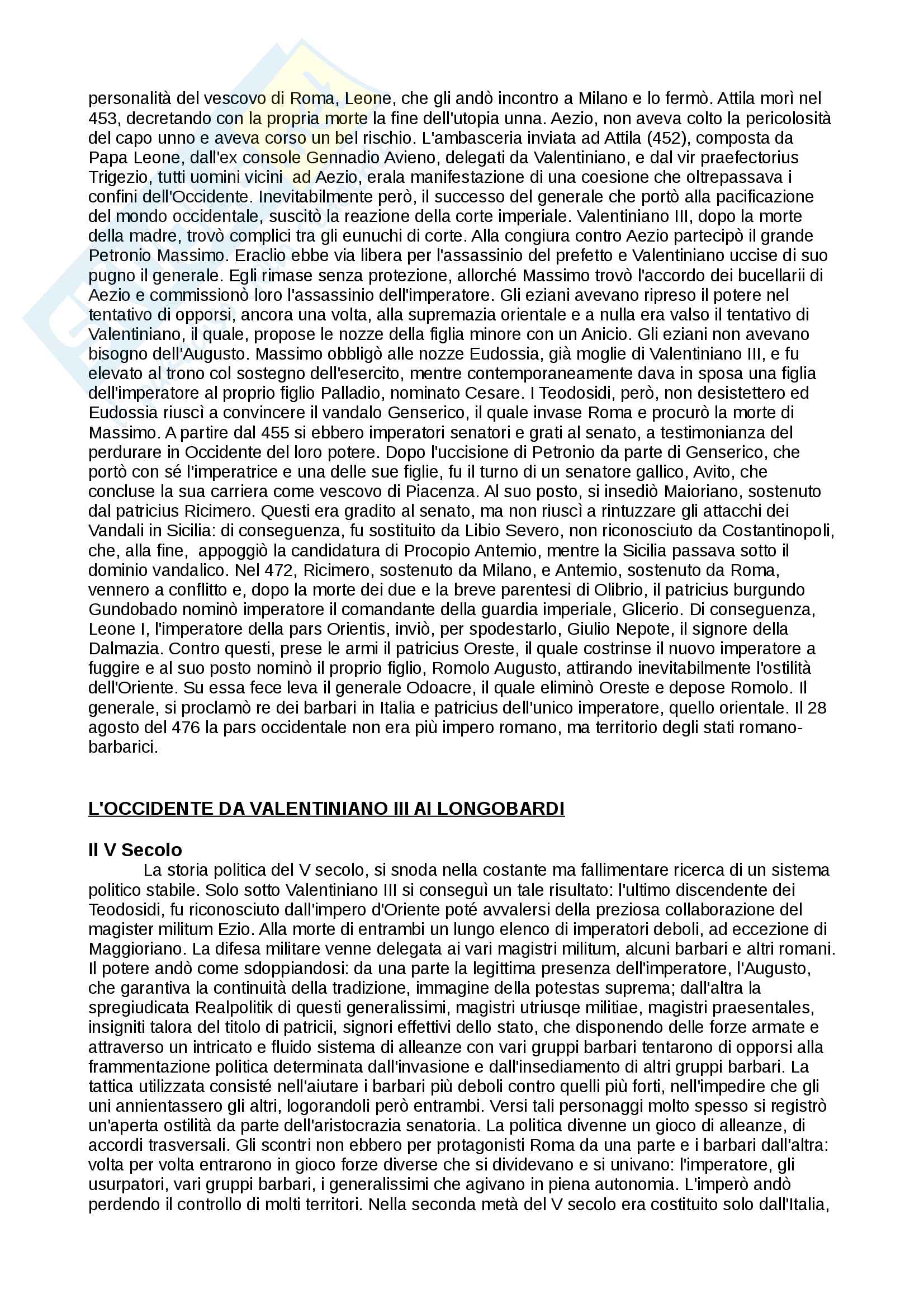 Storia Di Roma Riassunto Breve