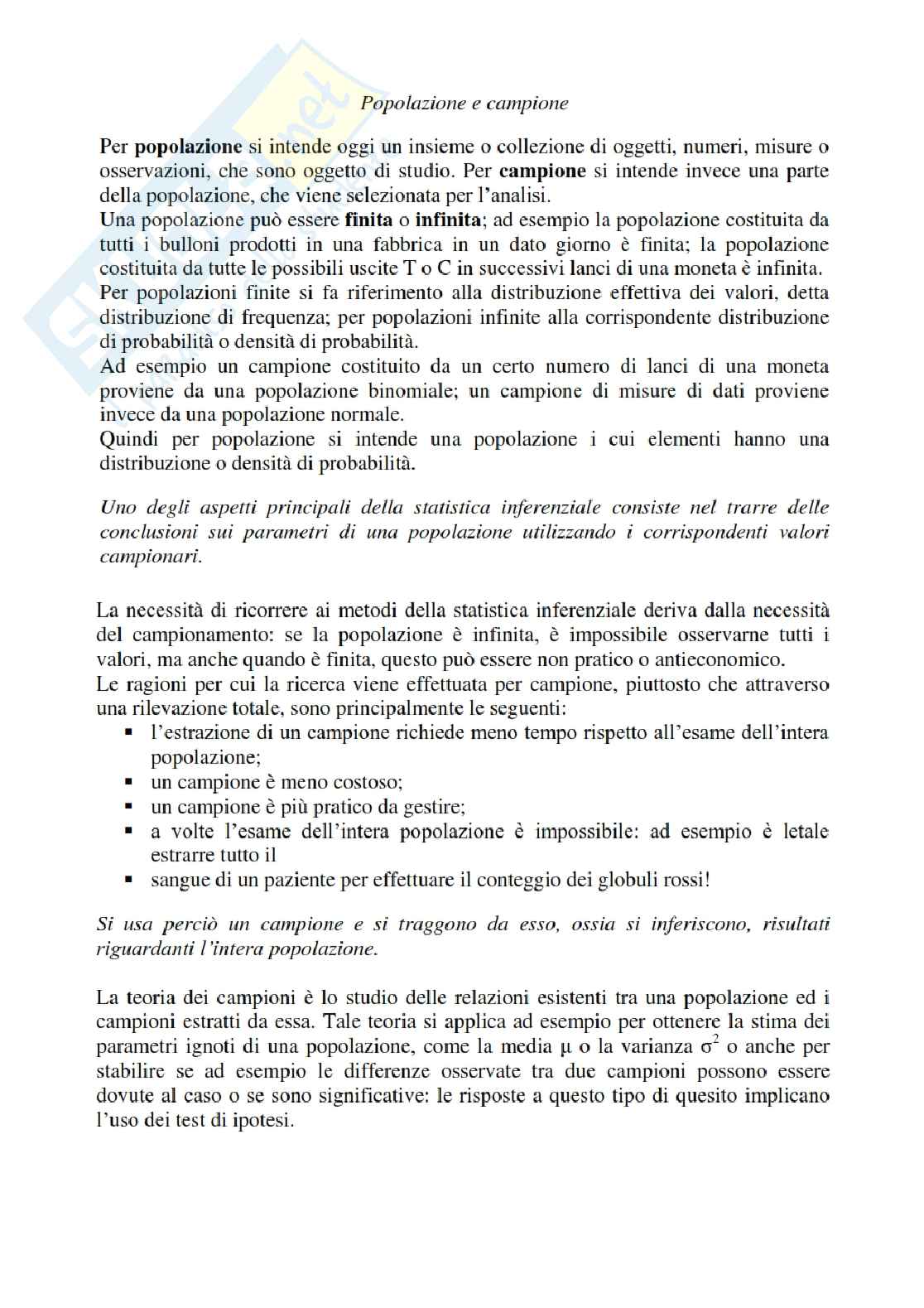 Appunti di statistica Pag. 1