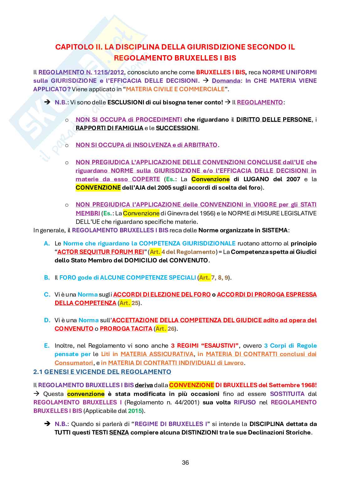 Diritto internazionale privato Pag. 36