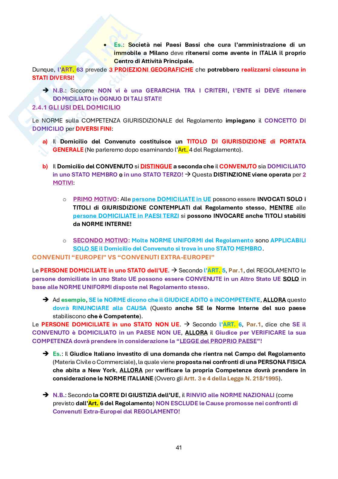 Diritto internazionale privato Pag. 41