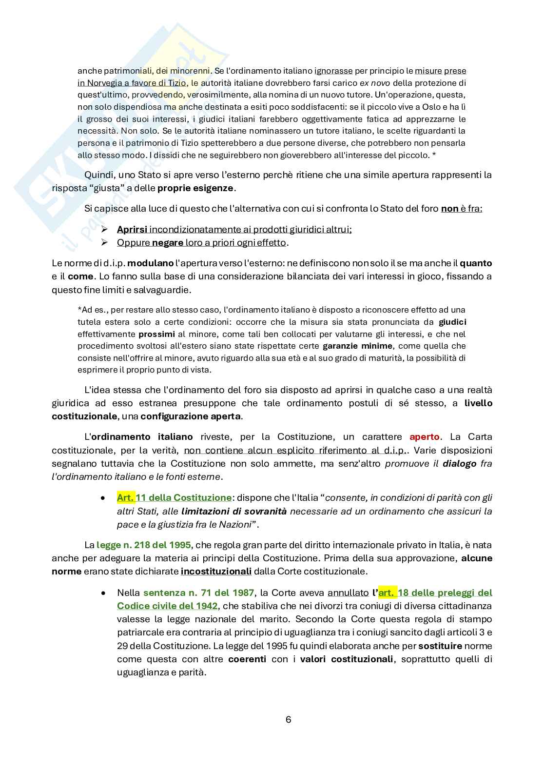 Diritto internazionale privato Pag. 6