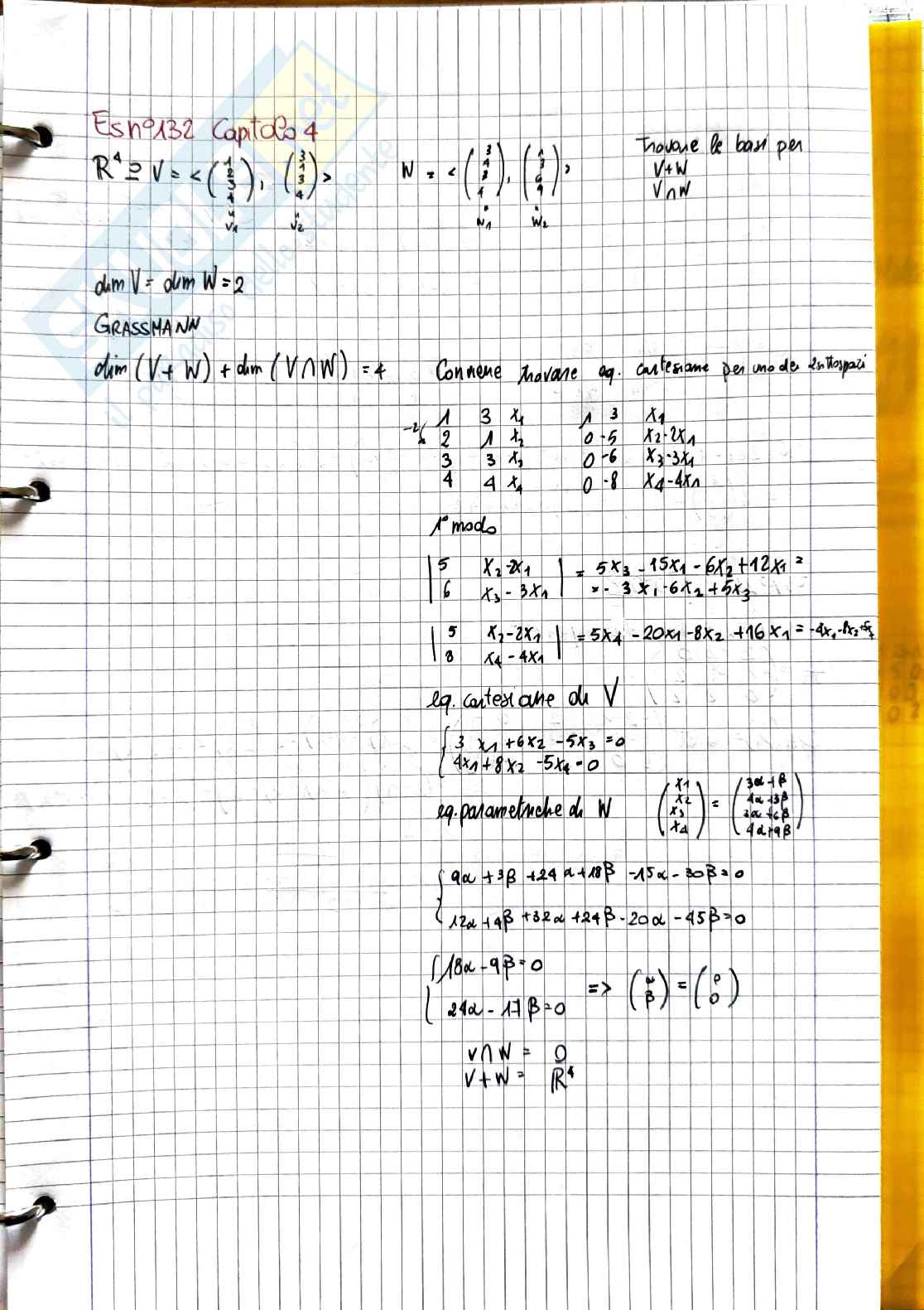 Geometria e algebra lineare: esercizi su basi ortonormali e algoritmo di Gram-Schmidt Pag. 6
