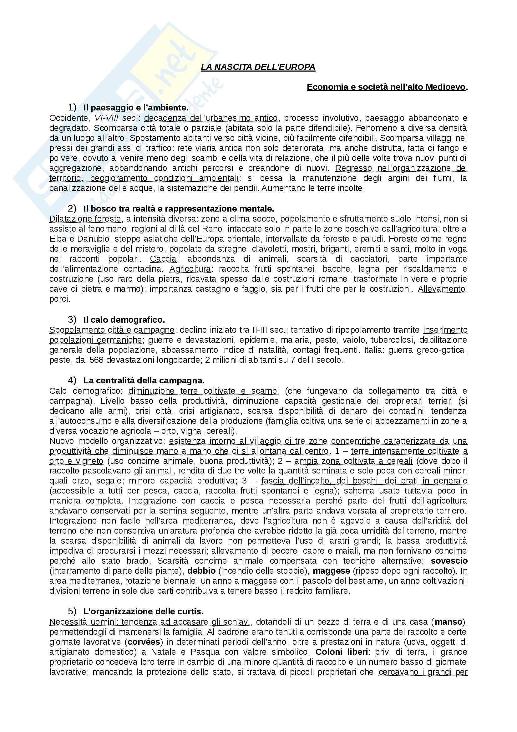 Riassunto esame Storia Medievale, prof. Figliuolo, libro consigliato Medioevo, Vitolo - seconda parte Pag. 1