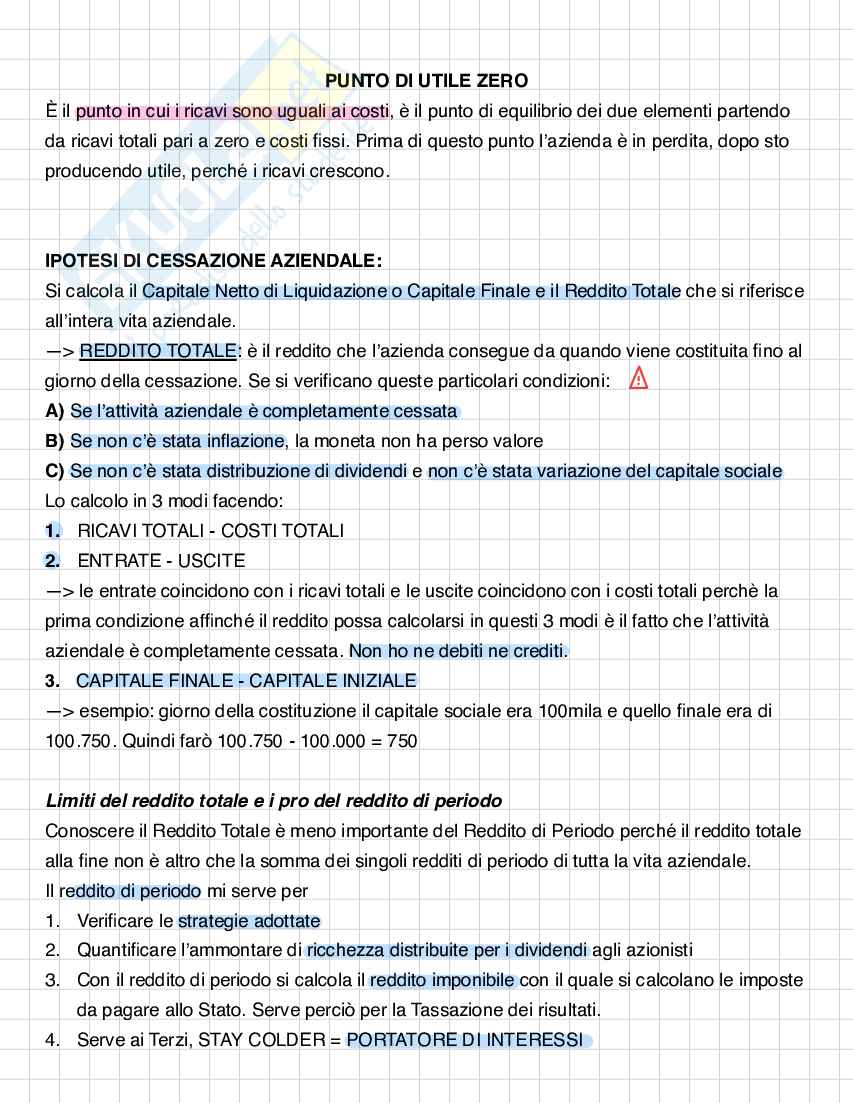 Riassunto esame Economia aziendale, Prof. Cimini Riccardo, libro consigliato Economia aziendale. Estratto. Vol. 1: Attività aziendale e processi produttivi , Cavalieri, Ferraris Franceschi Pag. 46