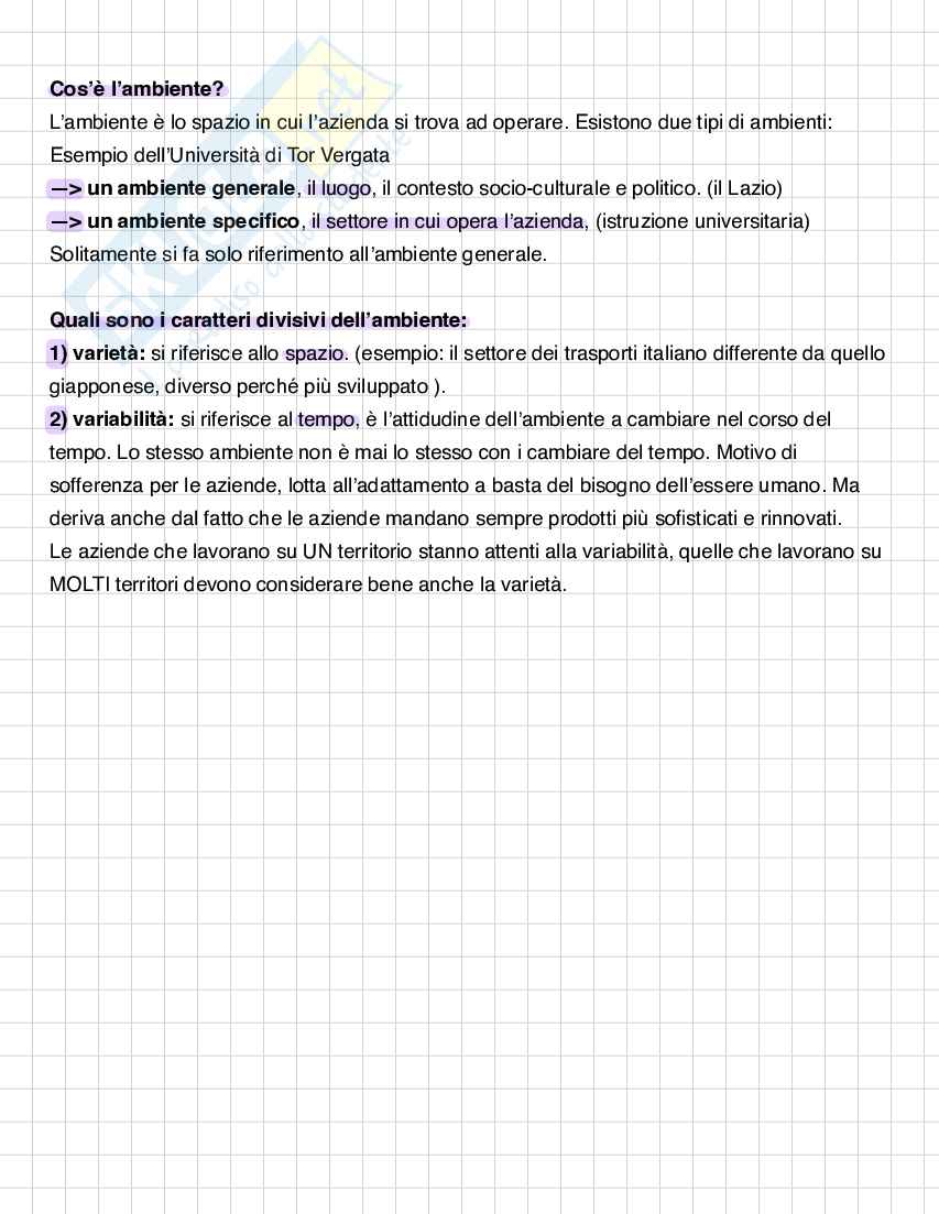 Riassunto esame Economia aziendale, Prof. Cimini Riccardo, libro consigliato Economia aziendale. Estratto. Vol. 1: Attività aziendale e processi produttivi , Cavalieri, Ferraris Franceschi Pag. 6