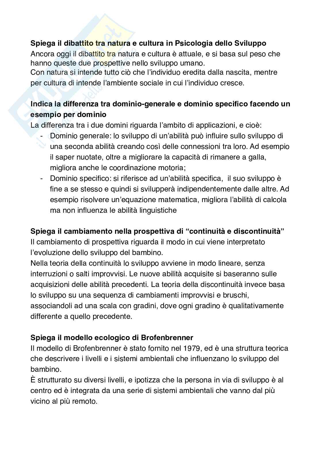 Paniere Psicologia dello sviluppo e psicologia dell'educazione - Risposte aperte - aggiornato (2026) Pag. 2