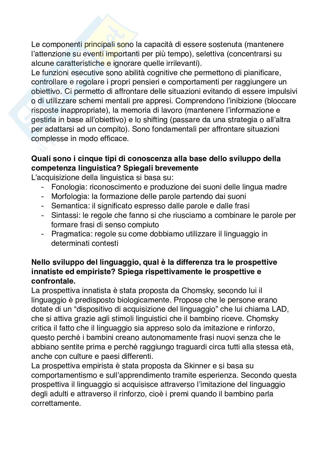 Paniere Psicologia dello sviluppo e psicologia dell'educazione - Risposte aperte - aggiornato (2026) Pag. 21