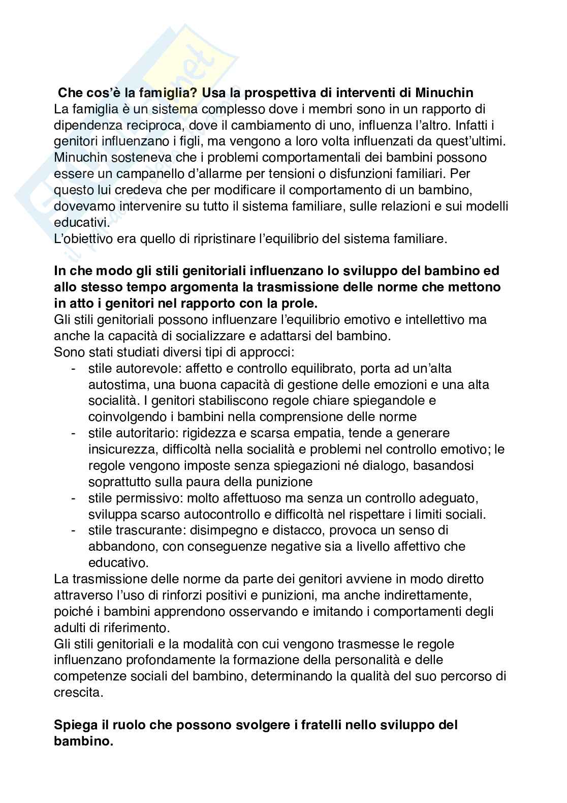 Paniere Psicologia dello sviluppo e psicologia dell'educazione - Risposte aperte - aggiornato (2026) Pag. 26
