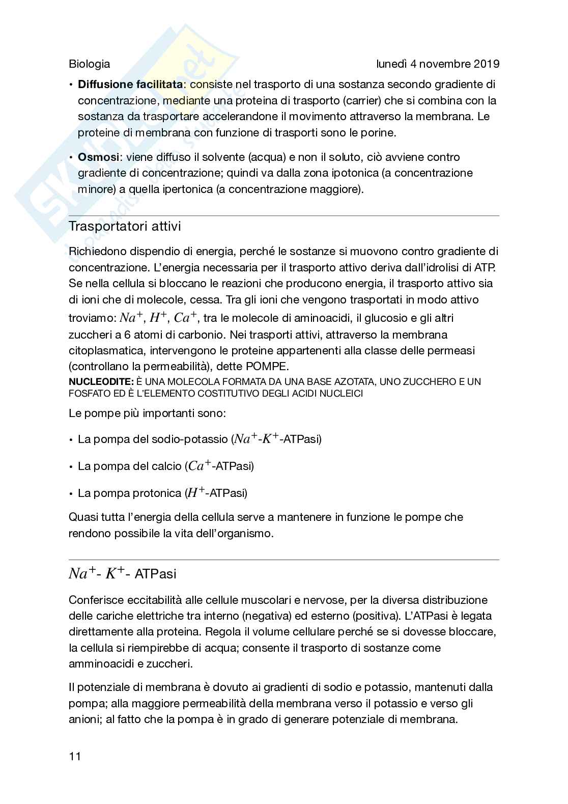 Appunti corso biologia applicata, primo semestre Pag. 11