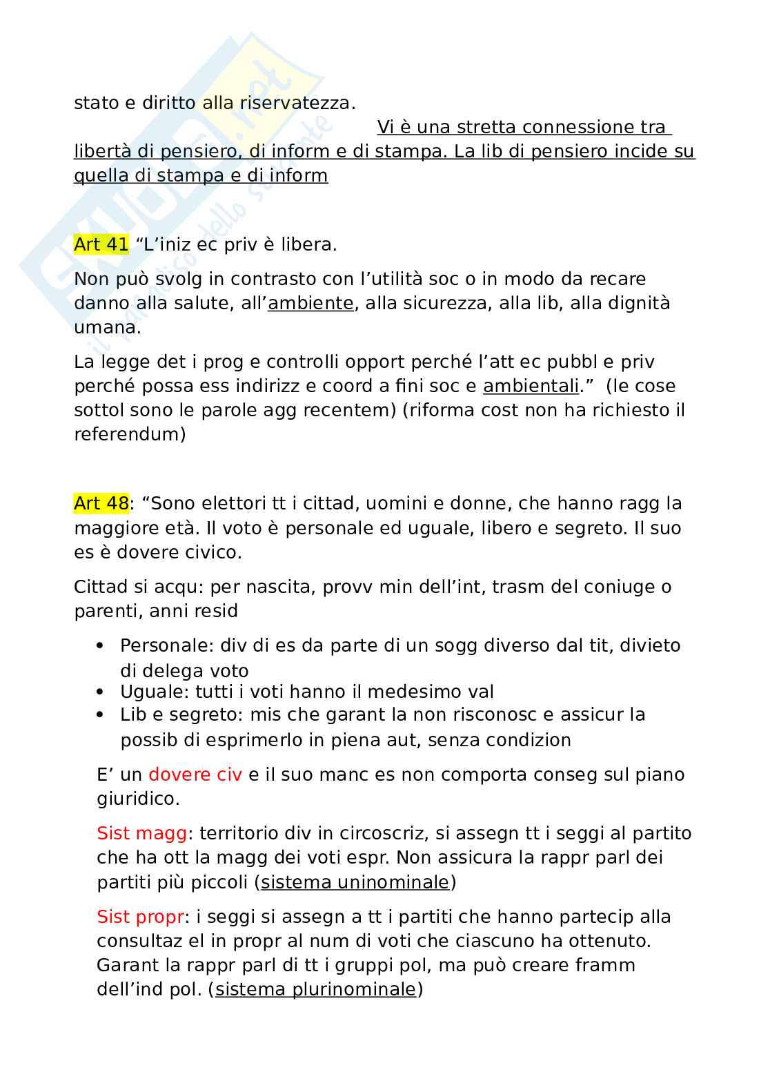 Articoli della Costituzione Pag. 6
