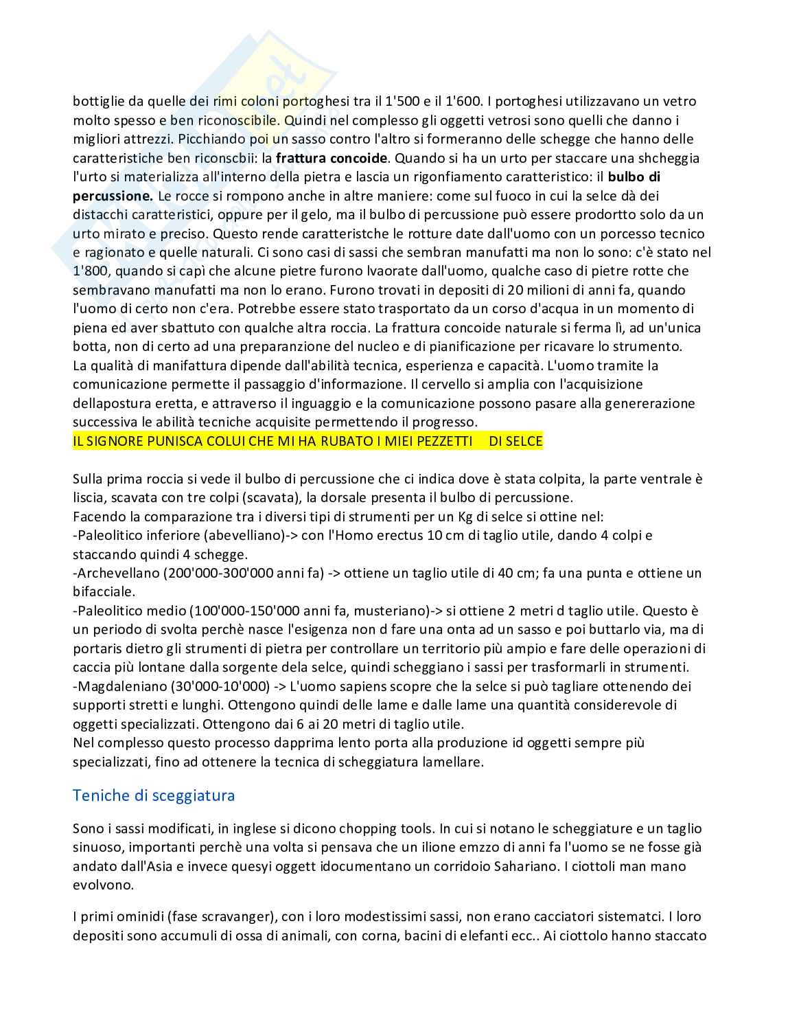 Antropologia e scavo geoarcheologico Pag. 26