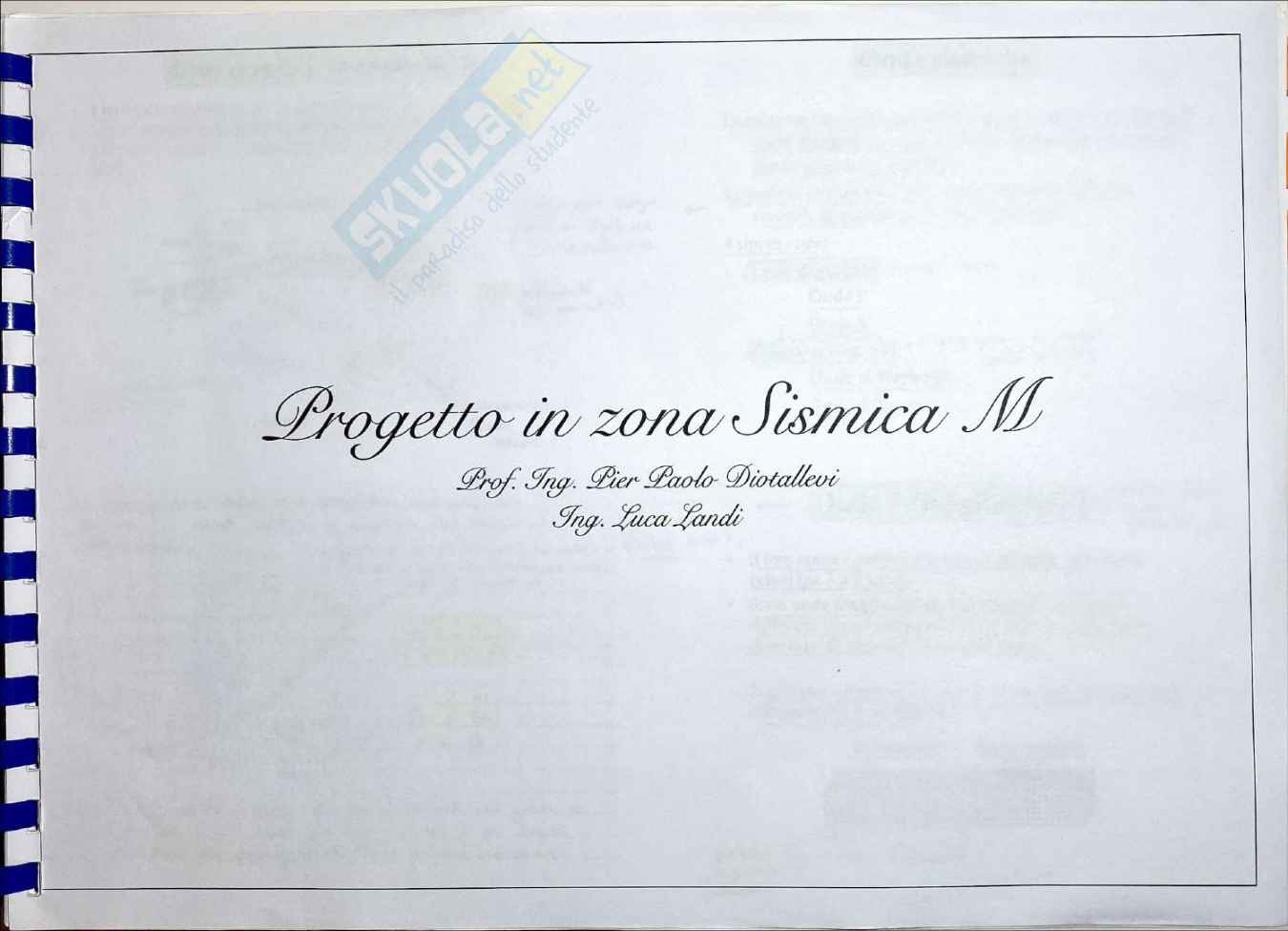 Progetto in zona sismica - Appunti Teoria - Parte 2 Pag. 1