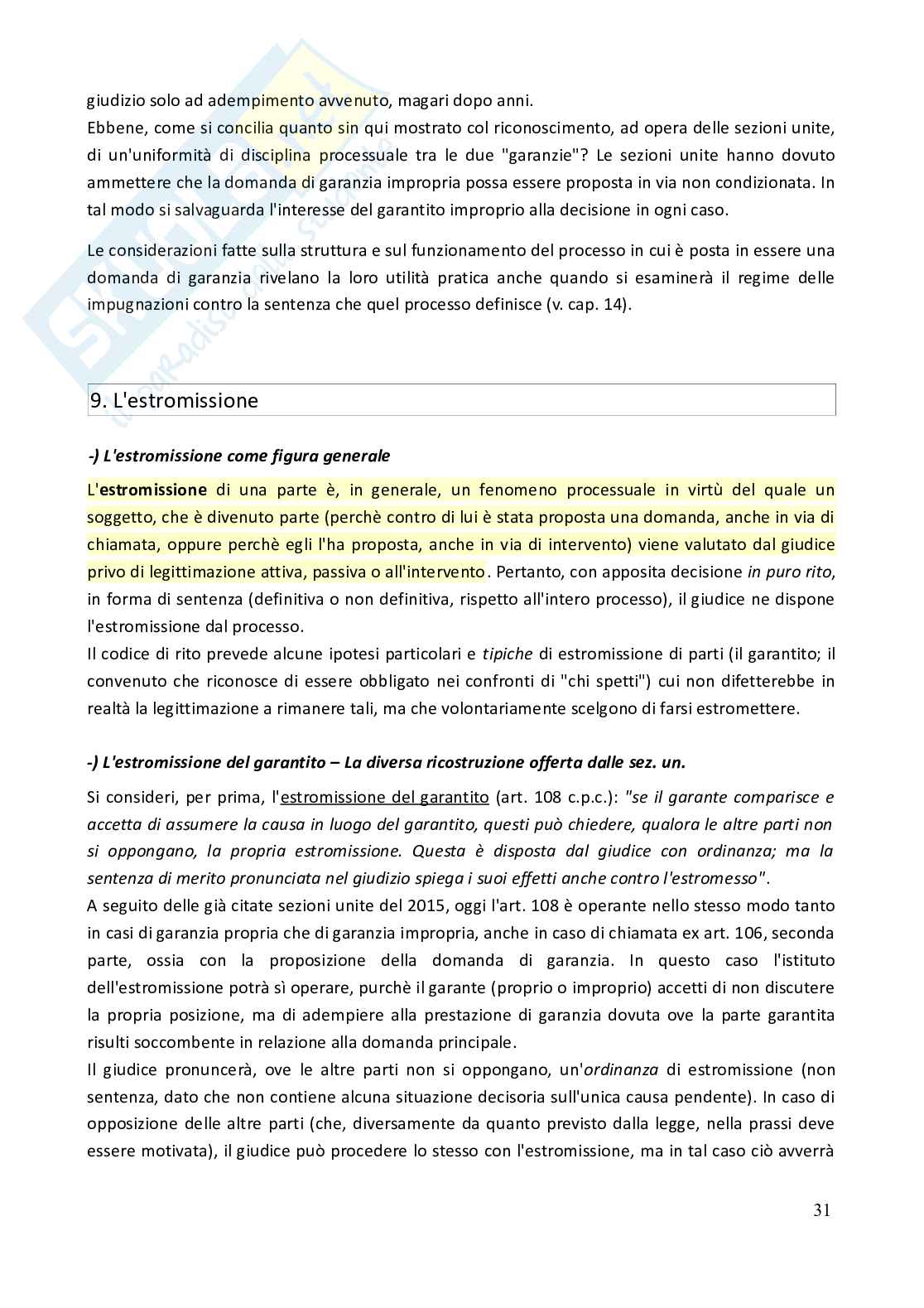 Riassunto esame Diritto processuale civile, Prof. Salvaneschi Laura Eugenia Maria, libro consigliato Spiegazioni di diritto processuale civile - Vol. 2 (2023), Consolo Pag. 31