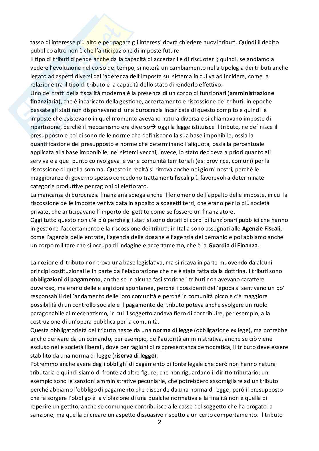 Appunti di lezioni di Diritto tributario, basate sul manuale Fondamenti di diritto tributario - Seconda edizione Pag. 2