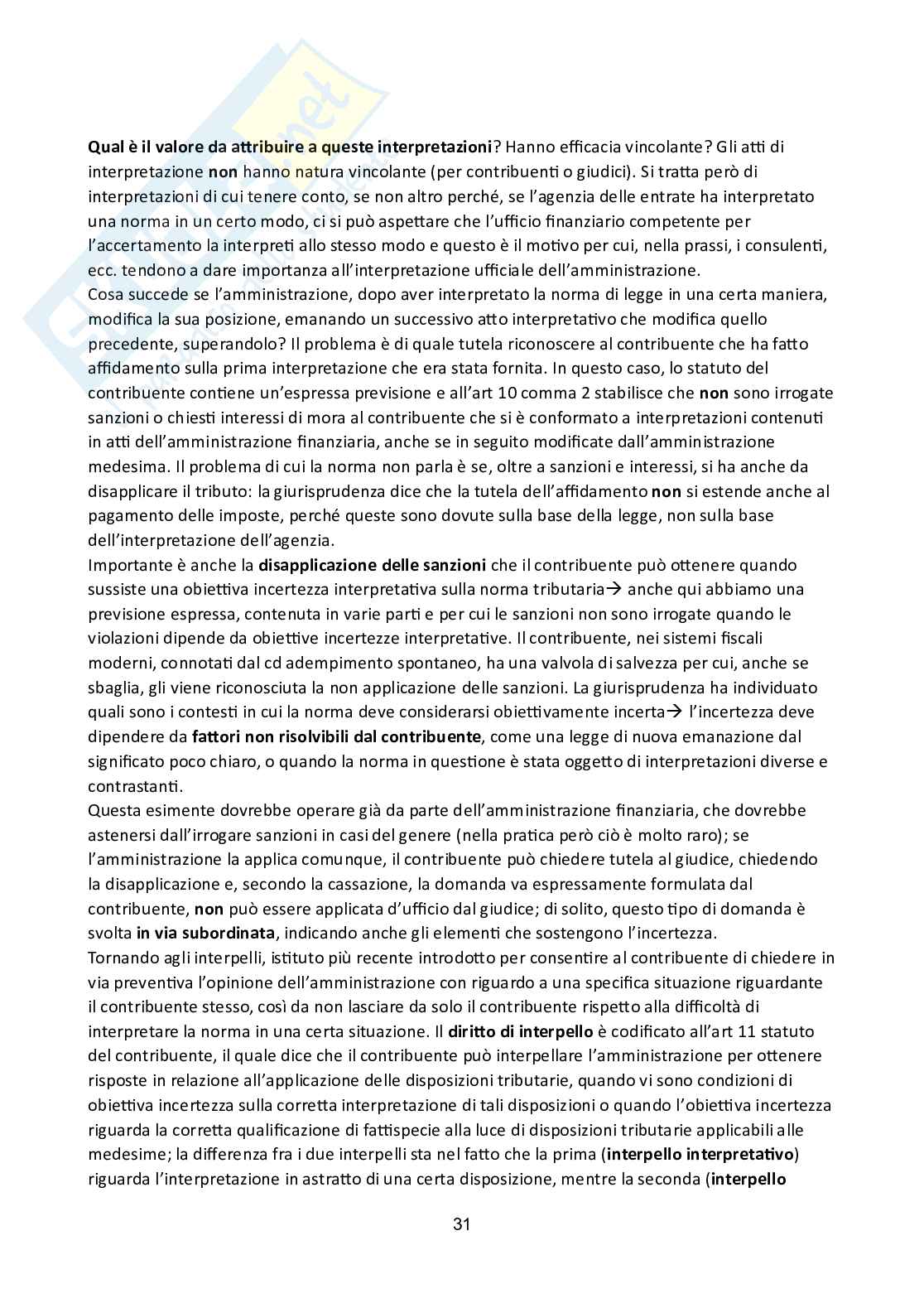 Appunti di lezioni di Diritto tributario, basate sul manuale Fondamenti di diritto tributario - Seconda edizione Pag. 31