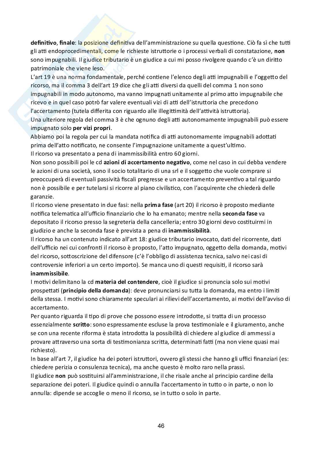 Appunti di lezioni di Diritto tributario, basate sul manuale Fondamenti di diritto tributario - Seconda edizione Pag. 46