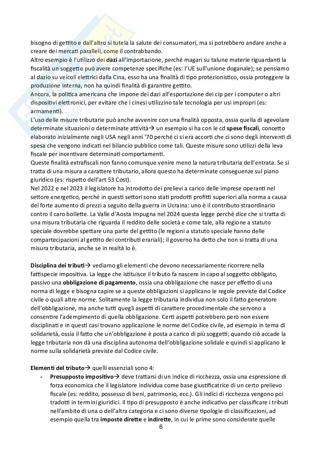 Appunti di lezioni di Diritto tributario, basate sul manuale Fondamenti di diritto tributario - Seconda edizione Pag. 6