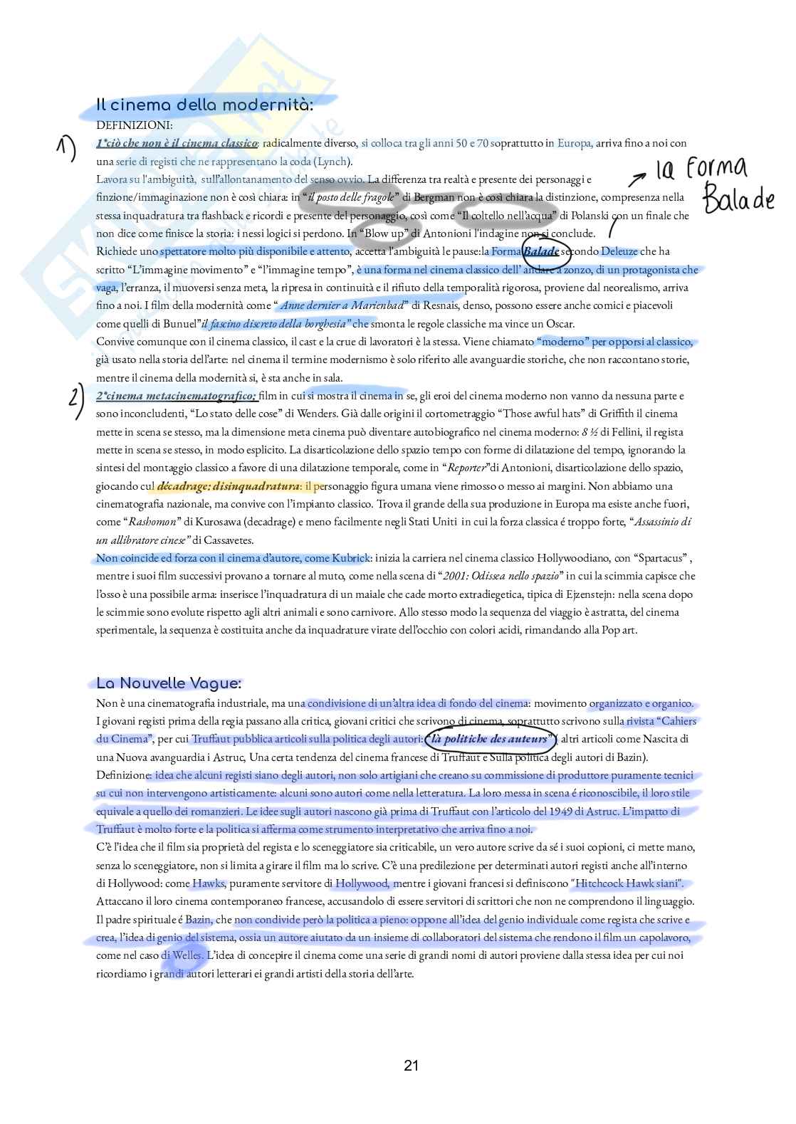 Appunti presi in classe del corso Storia del cinema Pag. 21