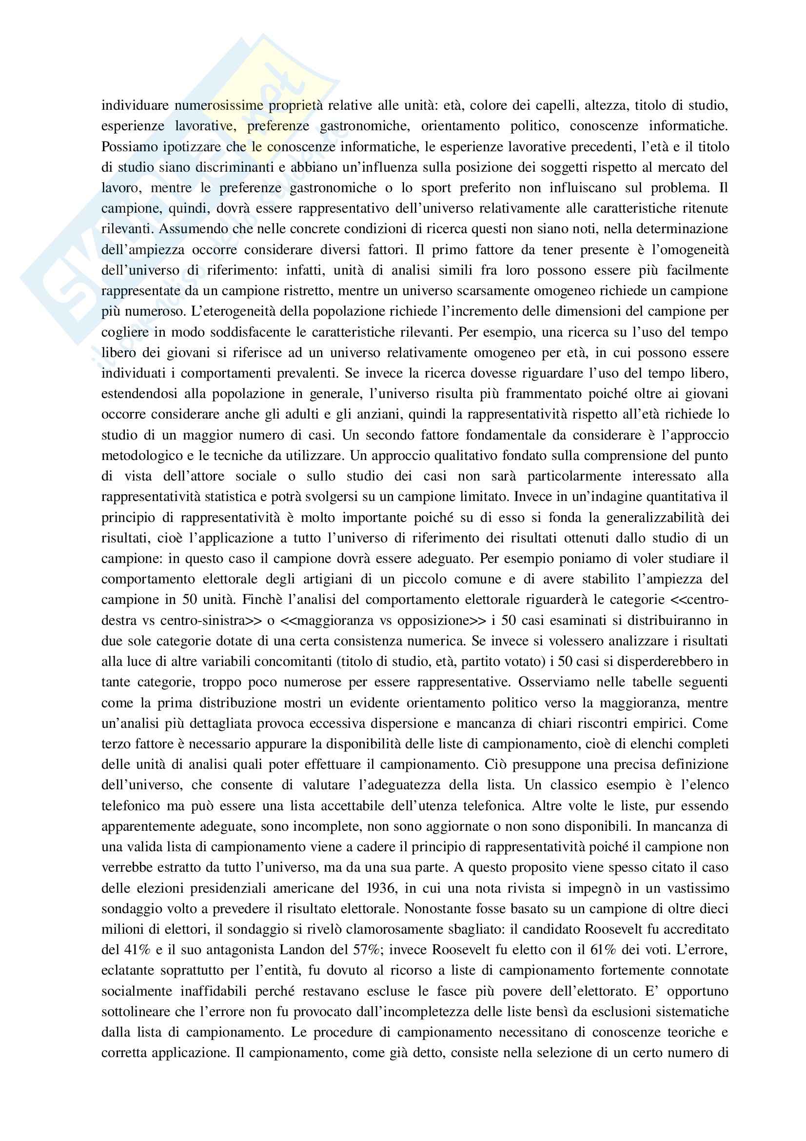 Riassunto esame Ricerca Sociale, prof. Mancarella, libro consigliato Metodologia e Tecniche della Ricerca Sociale, Toriano Pag. 16