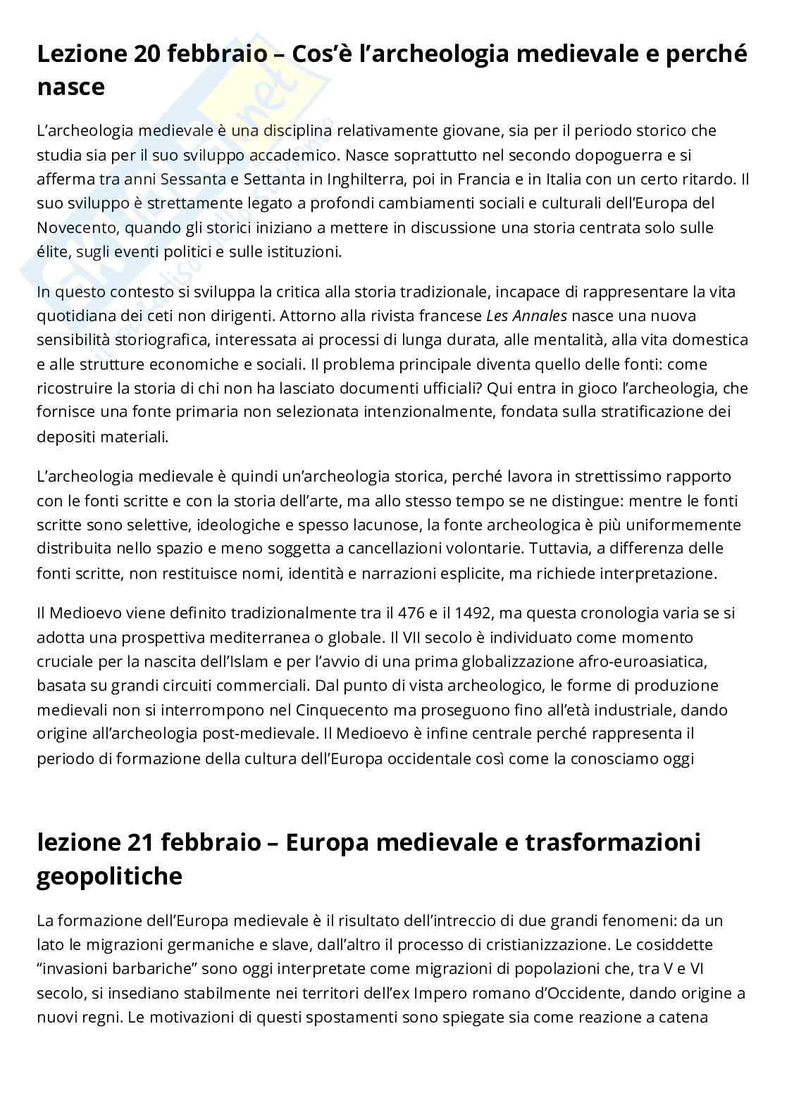 Appunti di Storia medievale Pag. 1