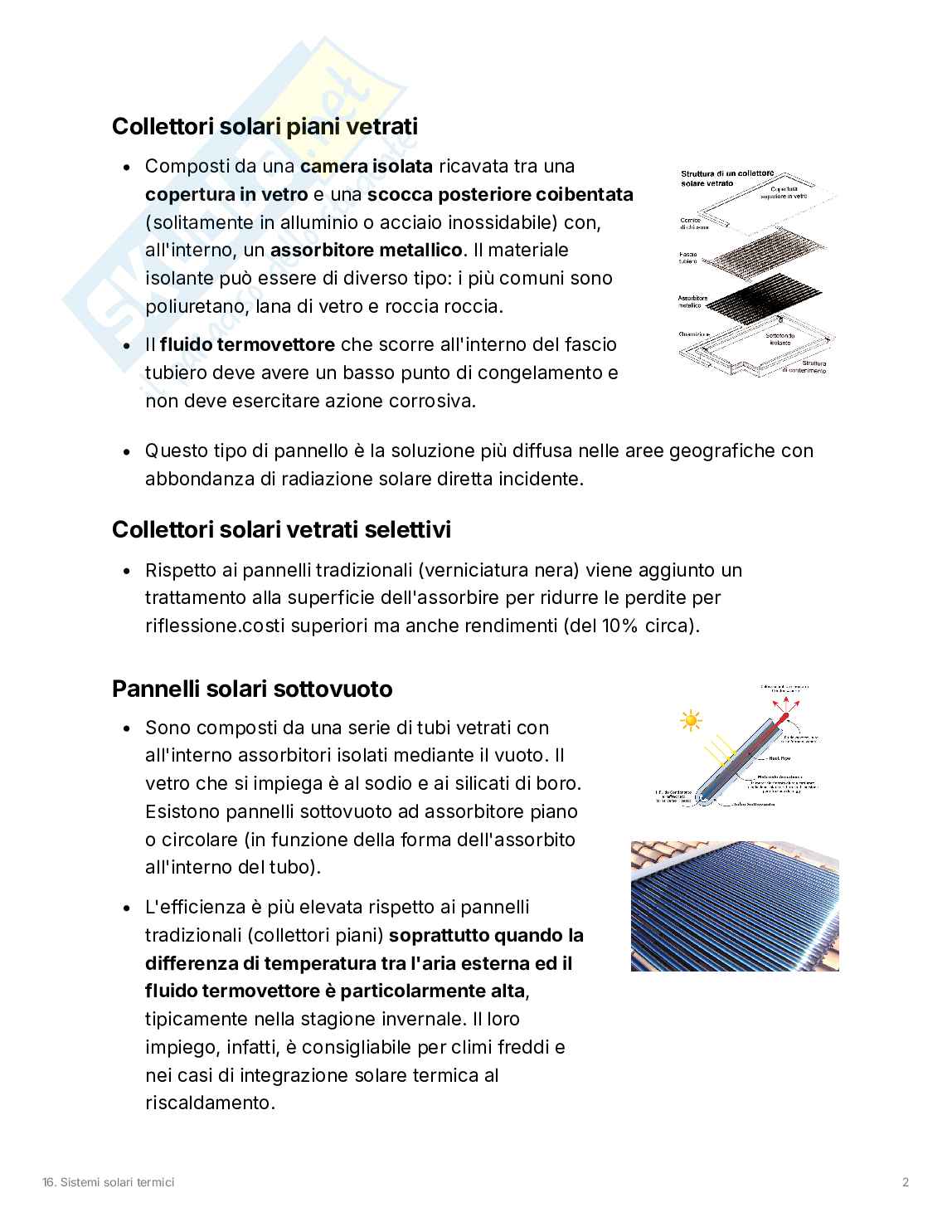 Appunti sui sistemi solari termici - Sostenibilità dei processi e dei prodotti Pag. 2
