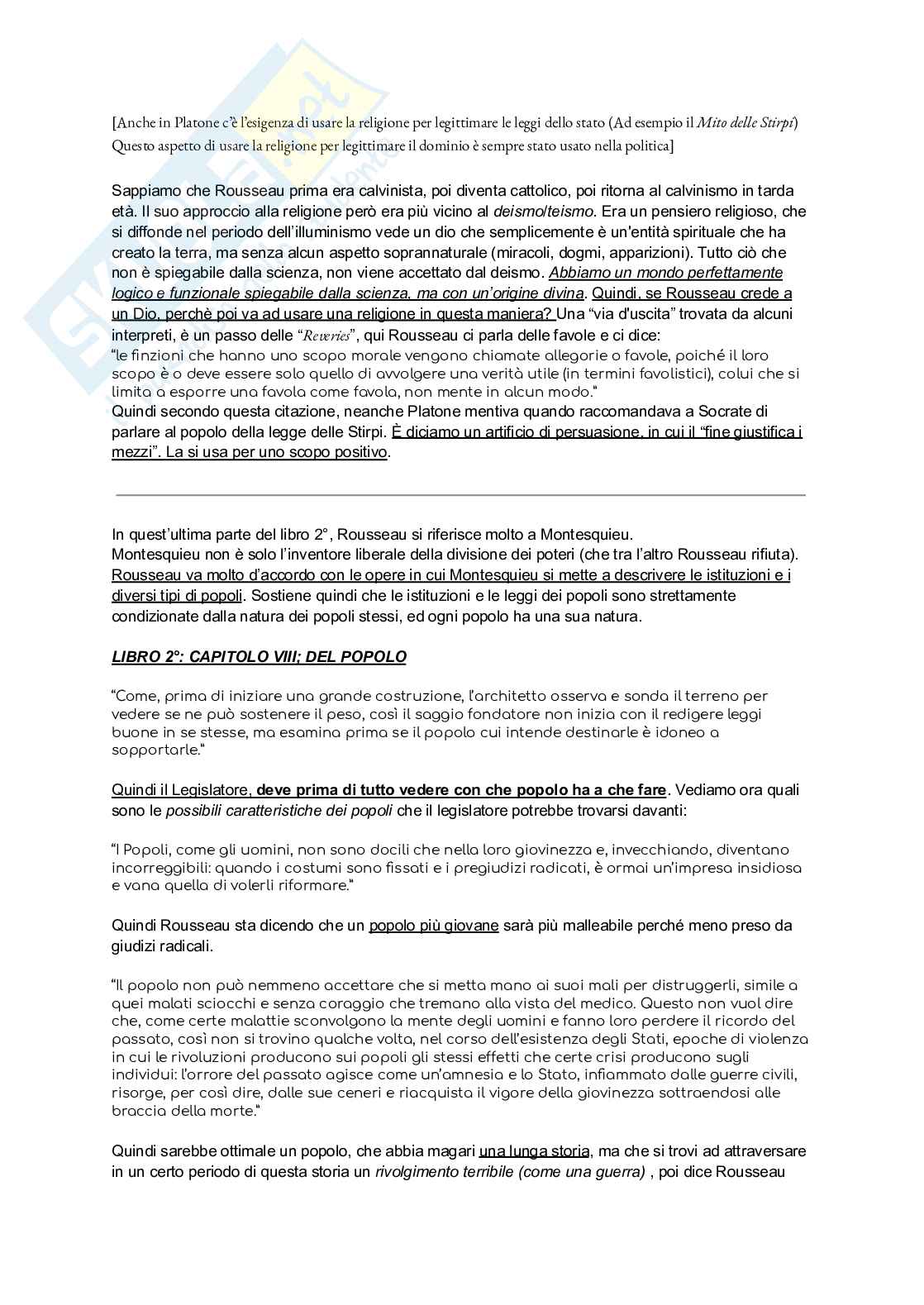 Riassunto esame Filosofia politica, Prof. Croce Giuseppe, libro consigliato Contratto Sociale, Rousseau Pag. 51