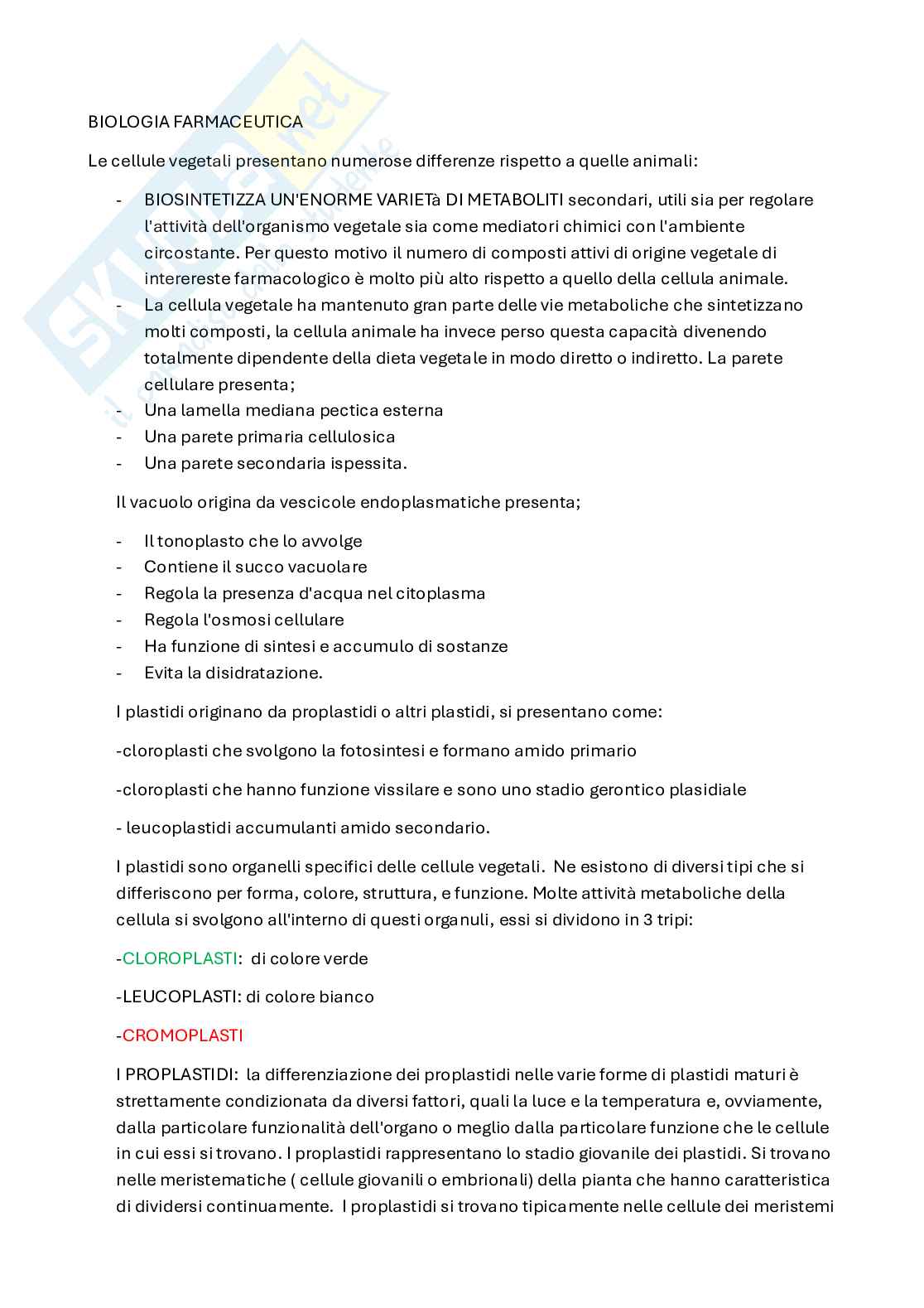 Biologia farmaceutica  Pag. 1