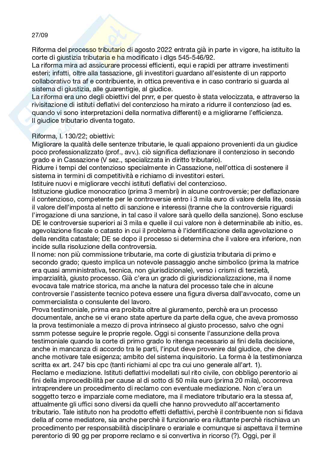 Appunti di Giustizia tributaria Pag. 1
