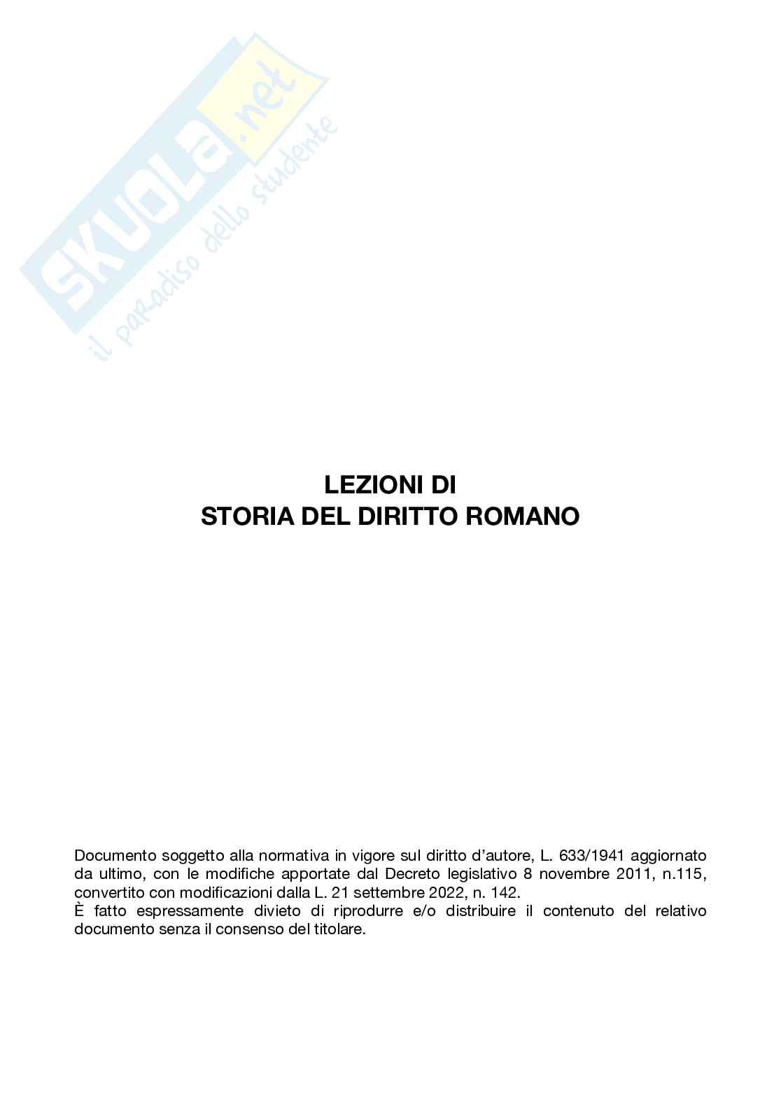 Appunti lezioni Storia del diritto italiano  Pag. 1