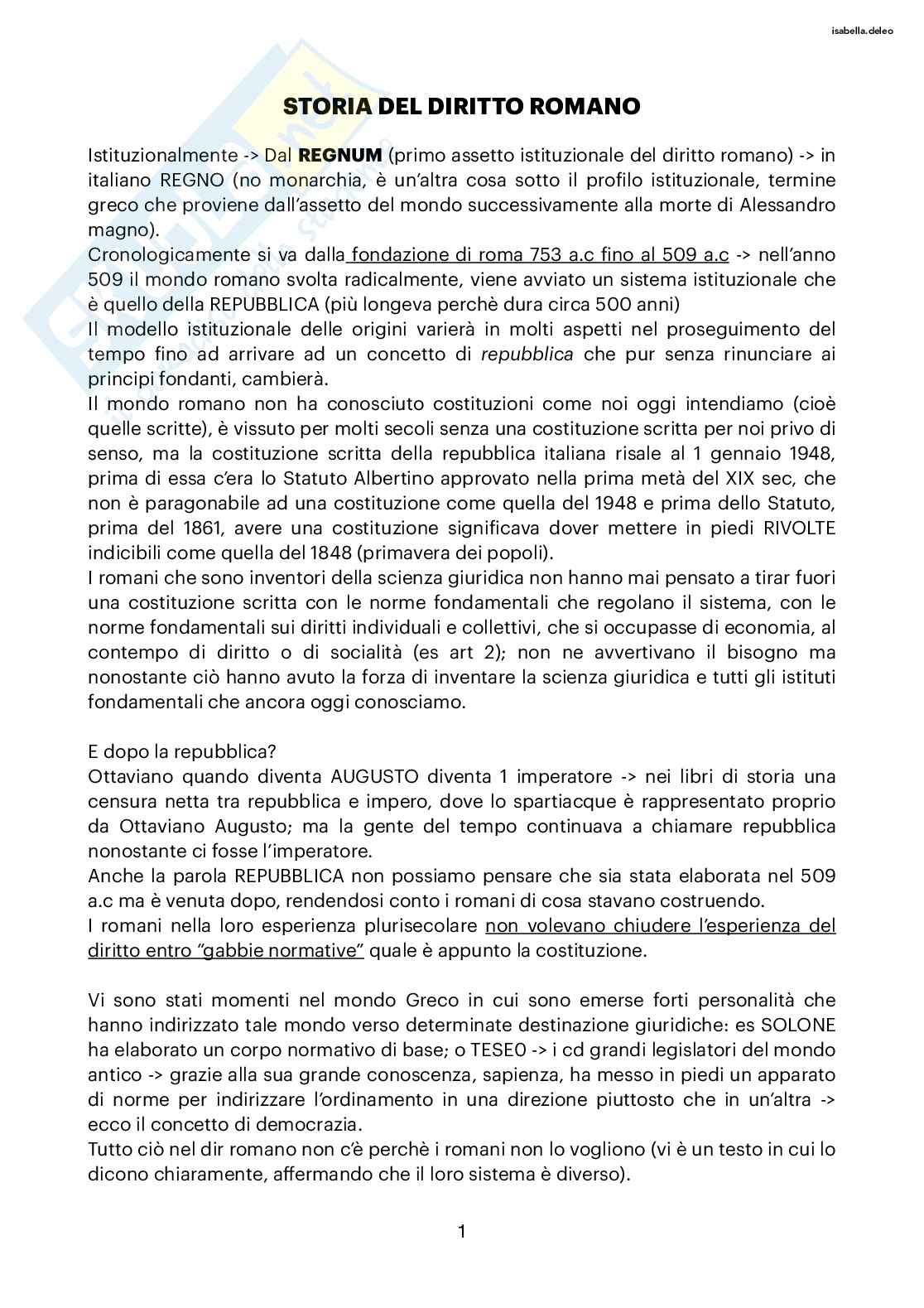 Appunti lezioni Storia del diritto italiano  Pag. 2