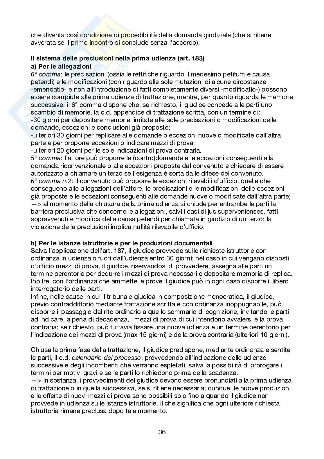 Riassunto esame Diritto processuale civile, Prof. Vincre Simonetta Maria Pia, libro consigliato Corso di diritto processuale civile , Mandrioli, Carratta Pag. 36